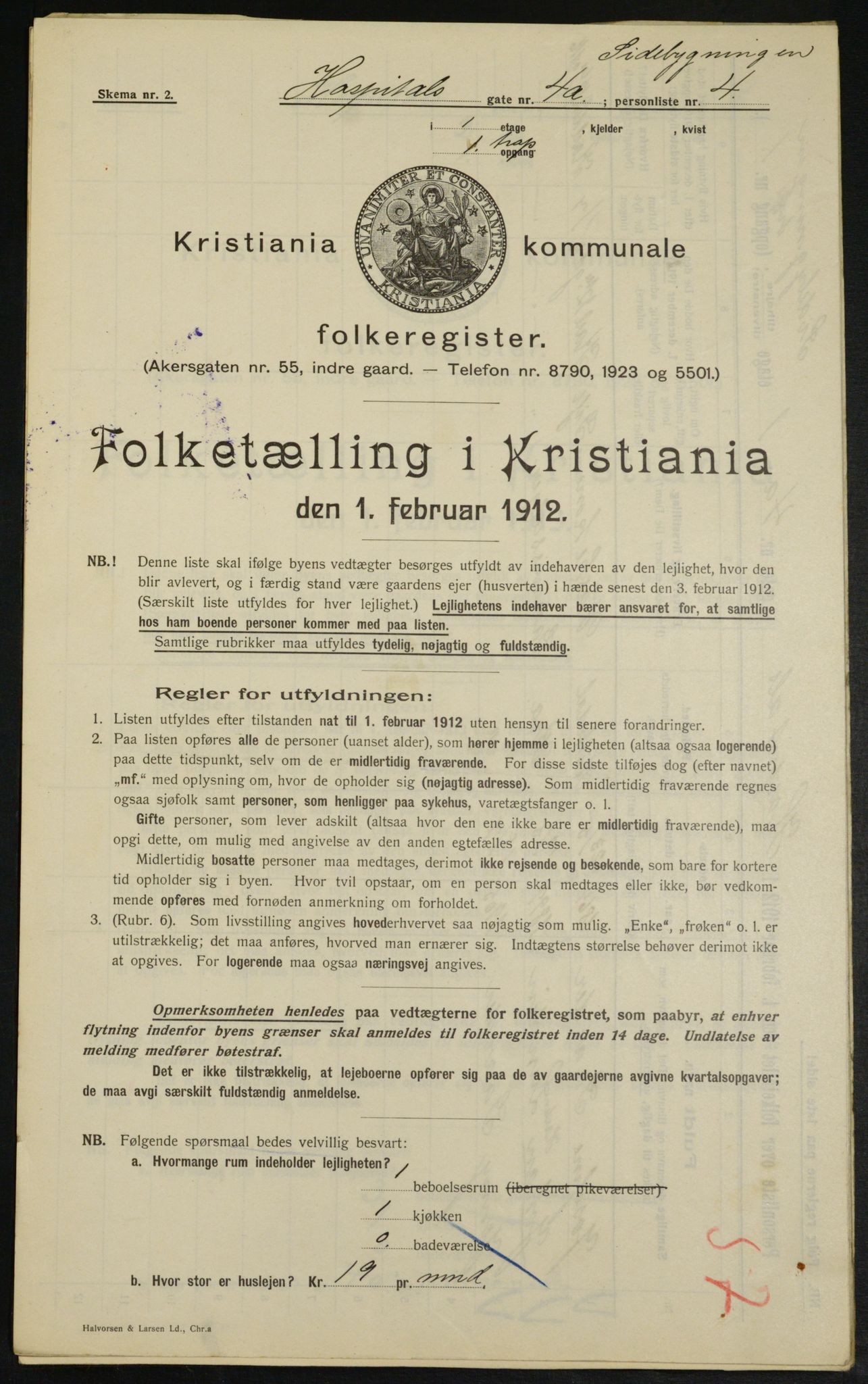 OBA, Kommunal folketelling 1.2.1913 for Kristiania, 1913, s. 41256