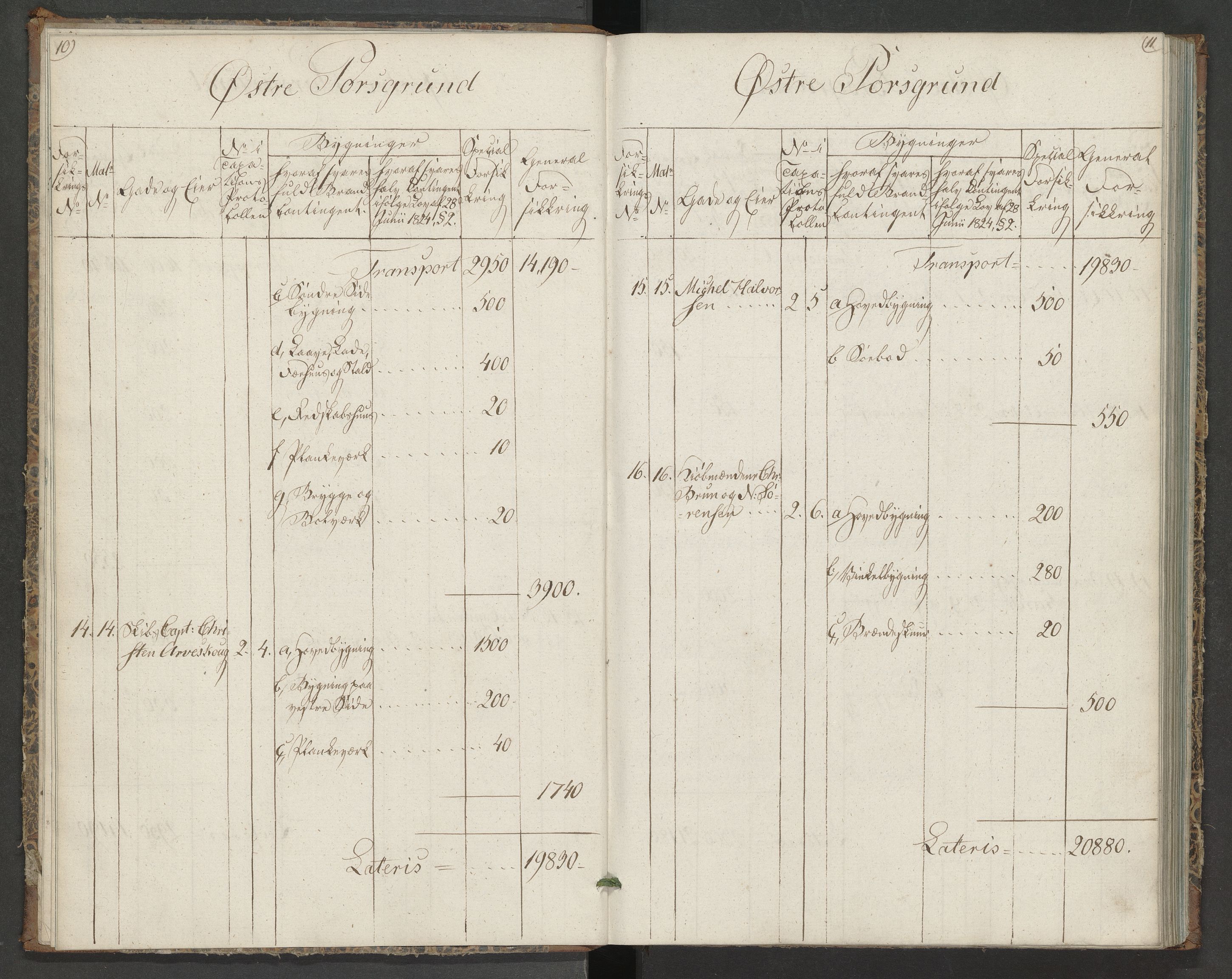 Porsgrunn magistrat, AV/SAKO-A-859/F/Fa/L0005: Branntakstprotokoll, 1827-1837