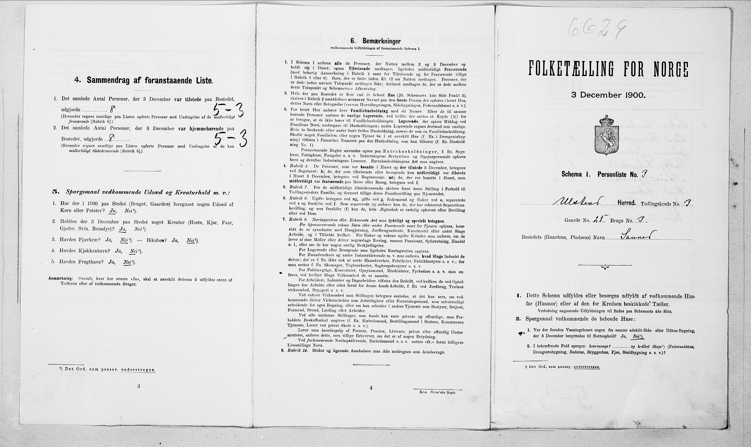 SAT, Folketelling 1900 for 1516 Ulstein herred, 1900, s. 268