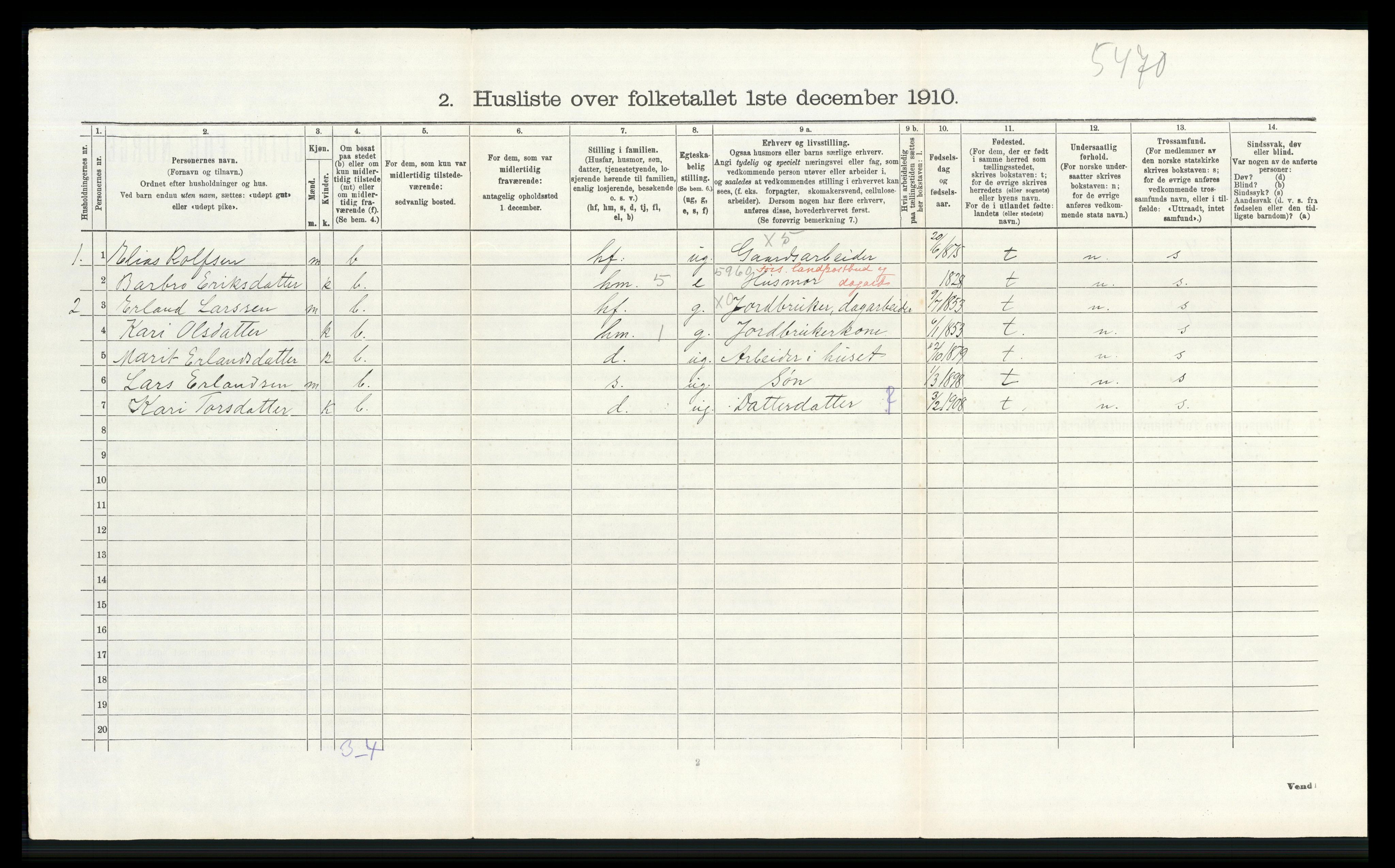 RA, Folketelling 1910 for 0514 Lom herred, 1910, s. 746