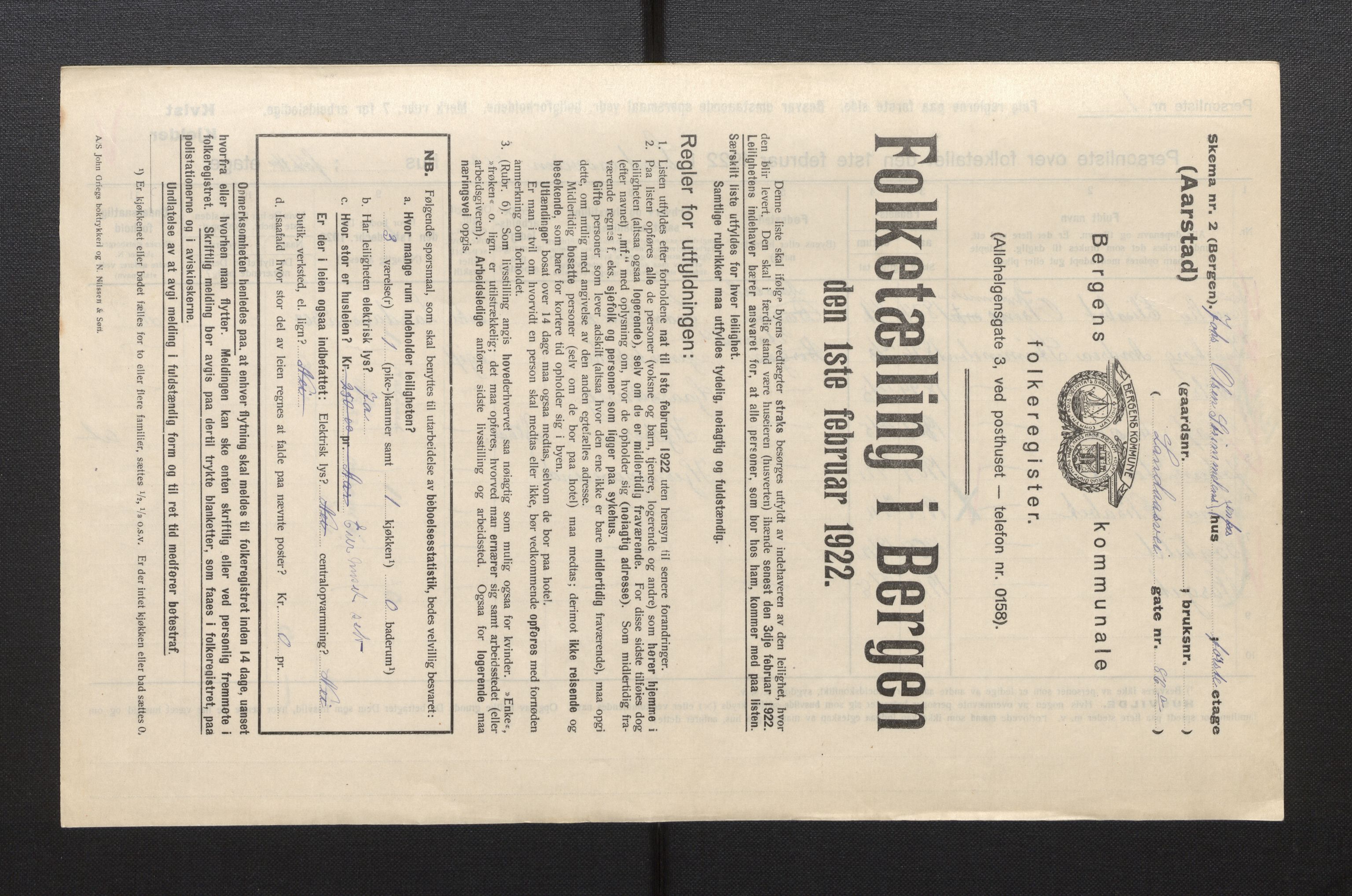 SAB, Kommunal folketelling 1922 for Bergen kjøpstad, 1922, s. 55289