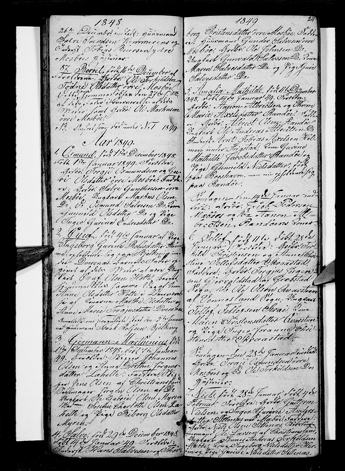 Oddernes sokneprestkontor, SAK/1111-0033/F/Fb/Fba/L0005: Klokkerbok nr. B 5, 1846-1859, s. 24