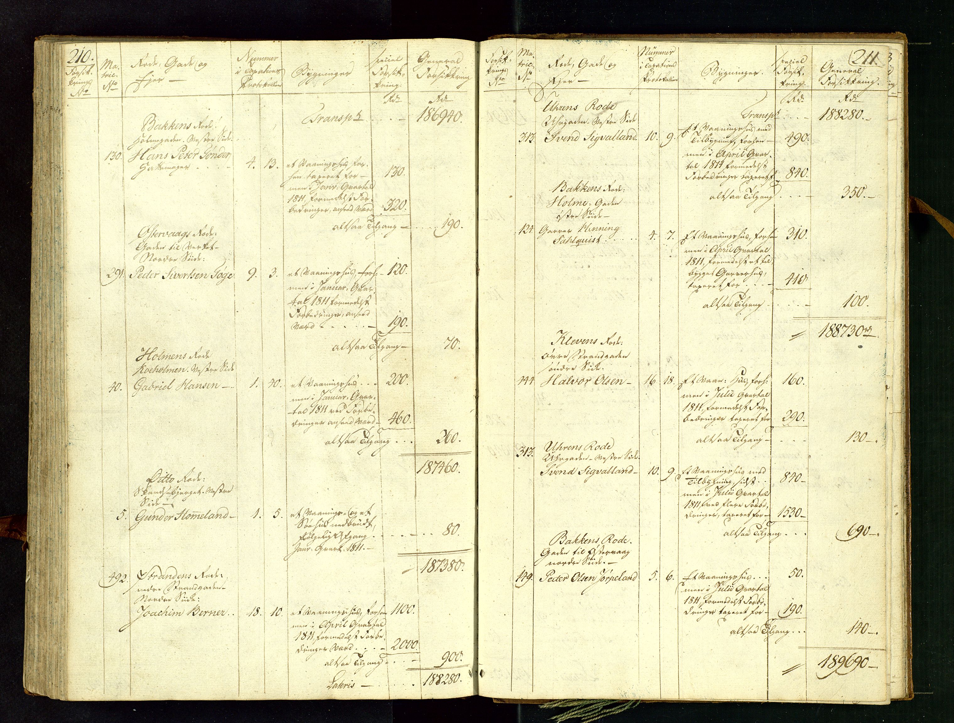 Fylkesmannen i Rogaland, SAST/A-101928/99/3/312/312CE/L0001C: BRANNTAKSTPROTOKOLL FOR STAVANGER BY, 1807-1817, s. 210-211