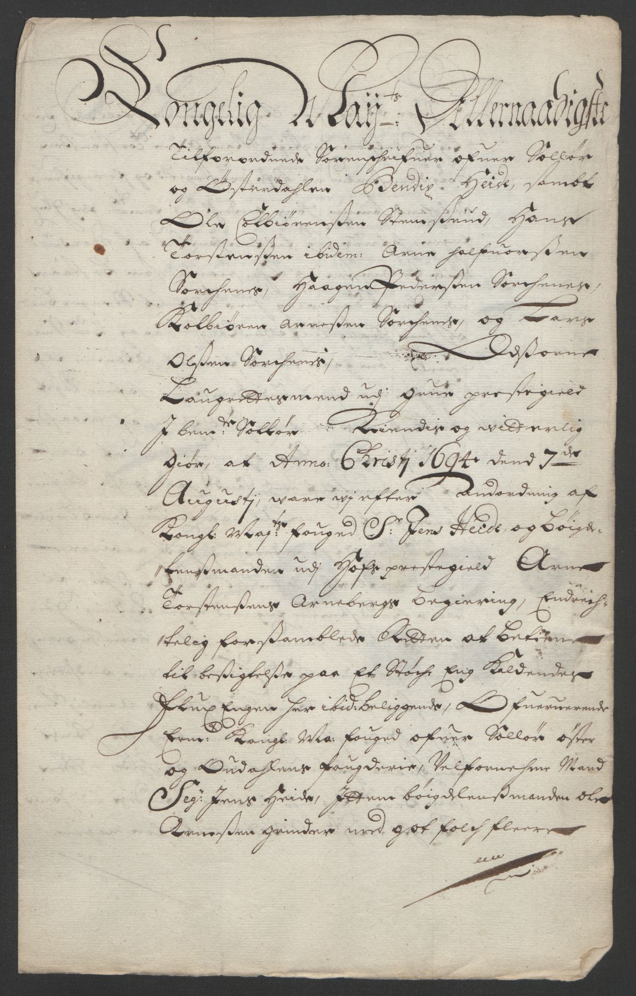 Rentekammeret inntil 1814, Reviderte regnskaper, Fogderegnskap, AV/RA-EA-4092/R13/L0832: Fogderegnskap Solør, Odal og Østerdal, 1694, s. 238