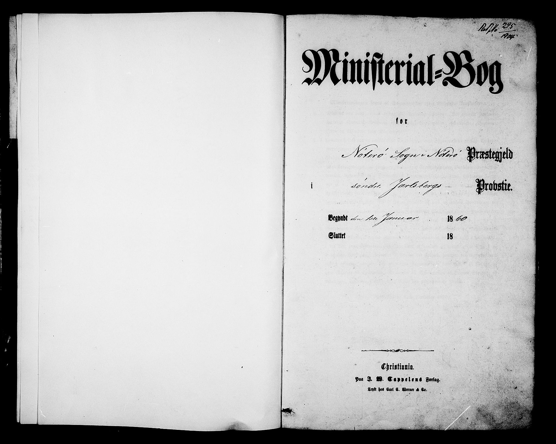 Nøtterøy kirkebøker, SAKO/A-354/G/Ga/L0002: Klokkerbok nr. I 2, 1860-1877