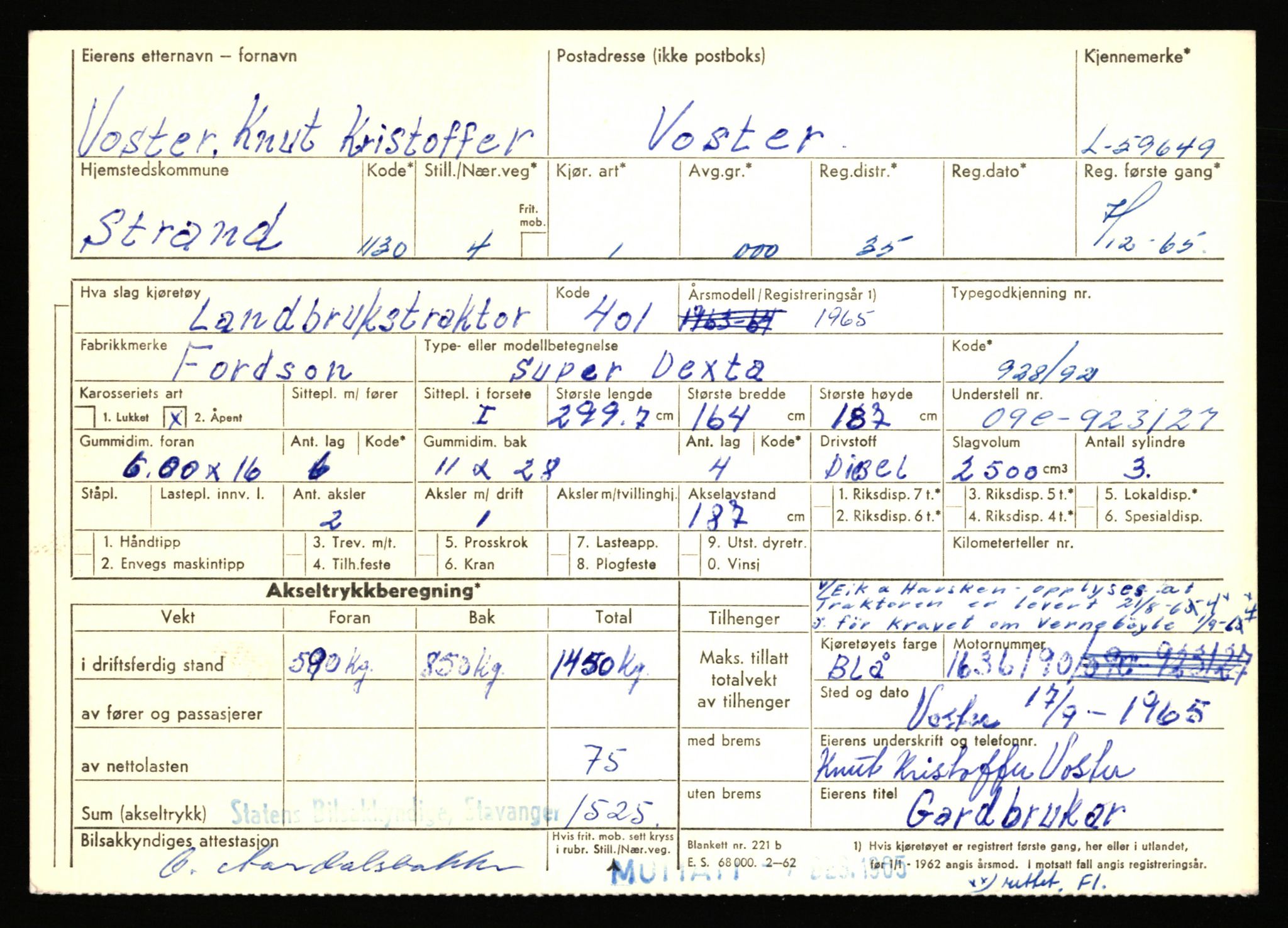 Stavanger trafikkstasjon, SAST/A-101942/0/F/L0058: L-58000 - L-59999, 1930-1971, s. 1961