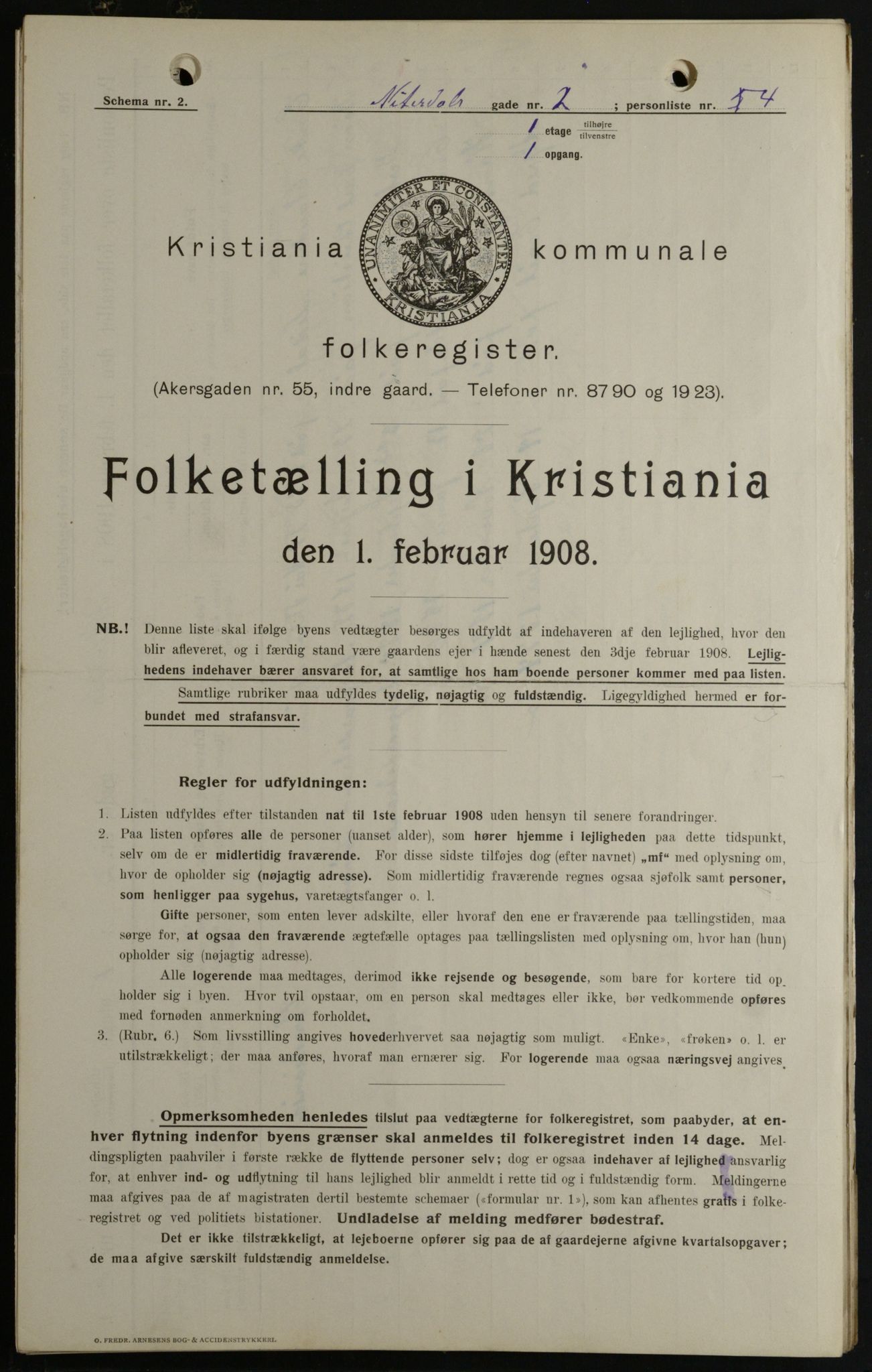 OBA, Kommunal folketelling 1.2.1908 for Kristiania kjøpstad, 1908, s. 63879