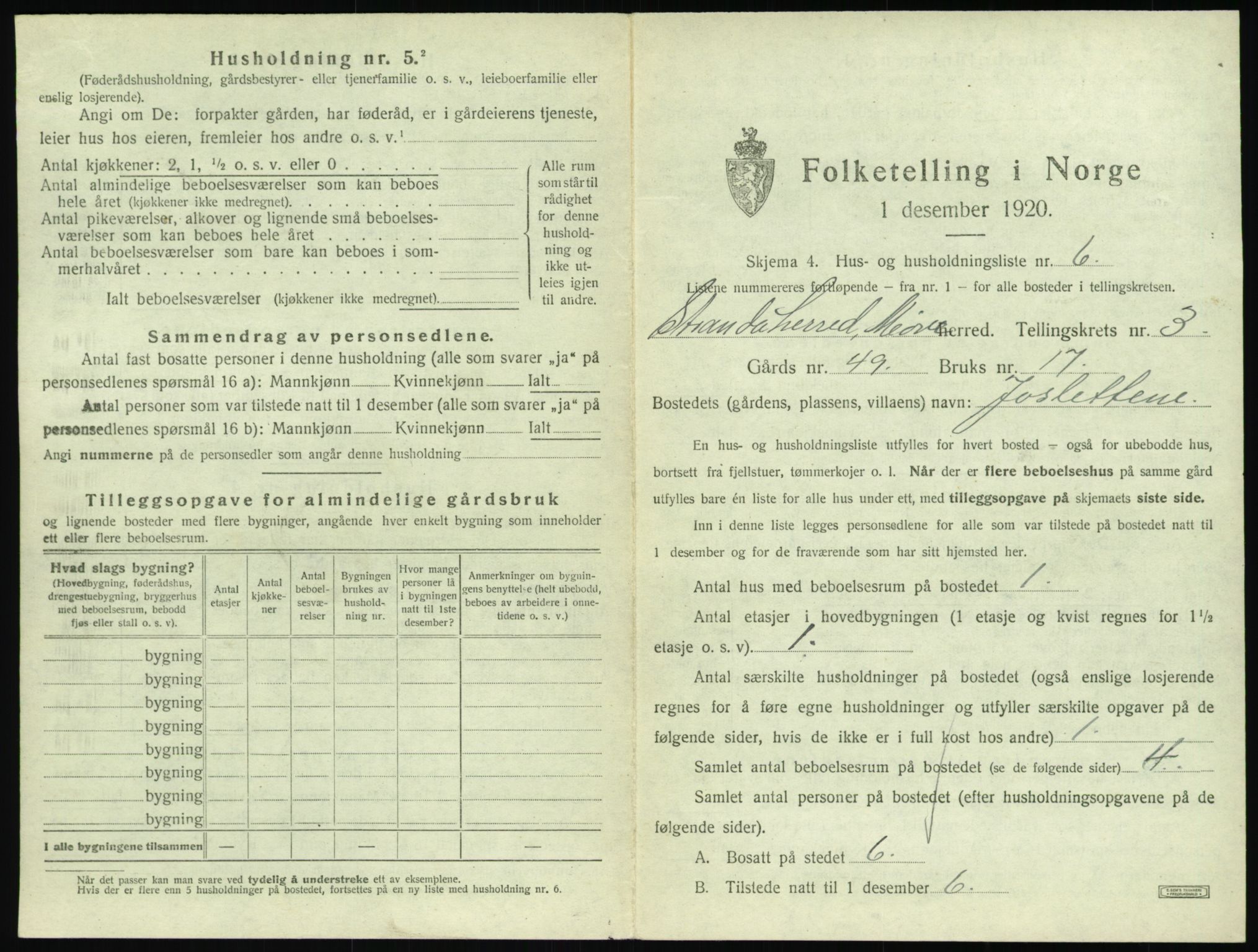 SAT, Folketelling 1920 for 1525 Stranda herred, 1920, s. 205