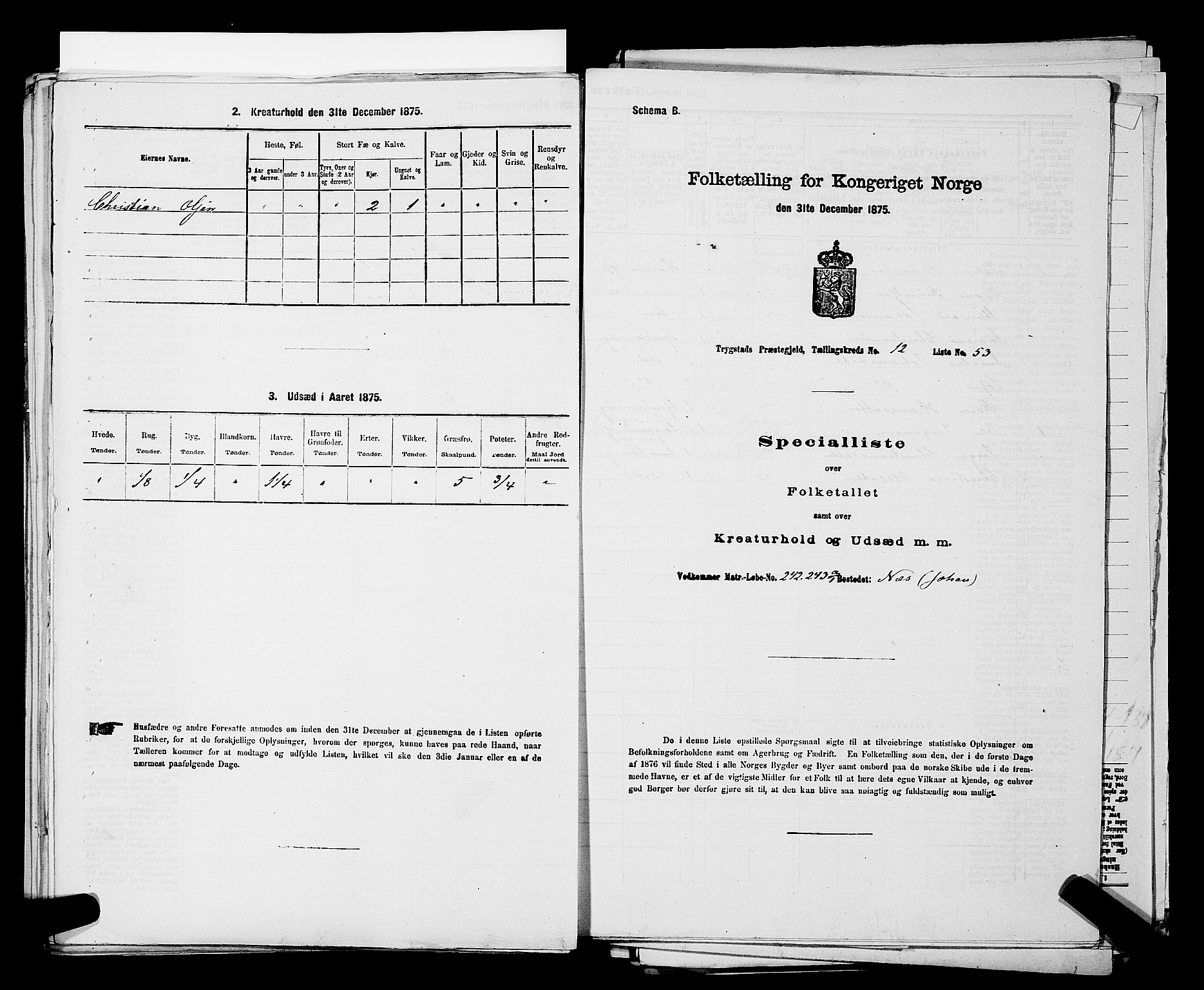 RA, Folketelling 1875 for 0122P Trøgstad prestegjeld, 1875, s. 1424