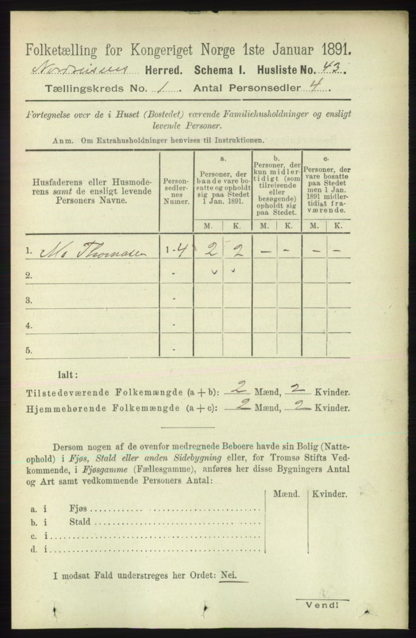 RA, Folketelling 1891 for 1942 Nordreisa herred, 1891, s. 56