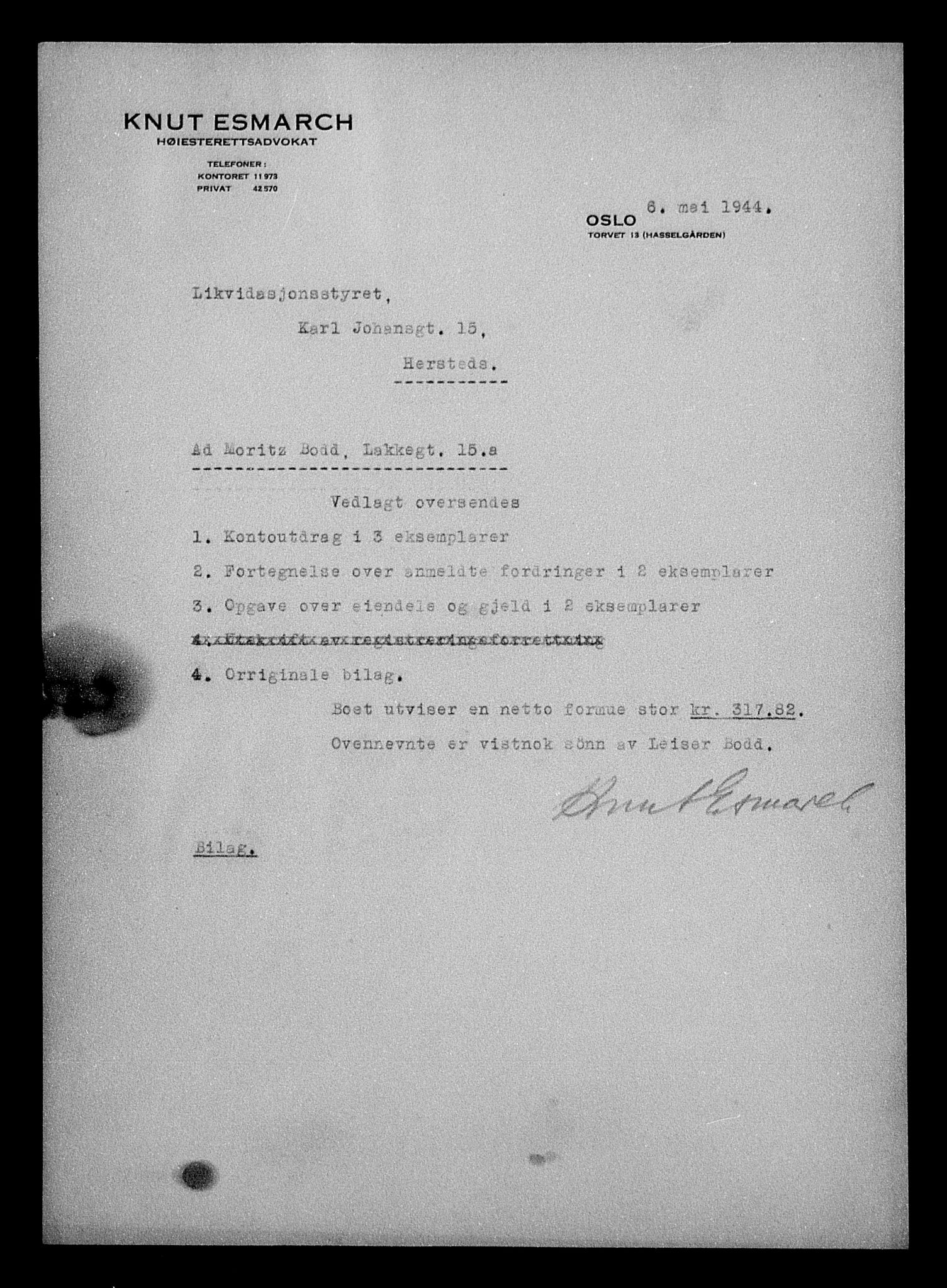 Justisdepartementet, Tilbakeføringskontoret for inndratte formuer, AV/RA-S-1564/H/Hc/Hcc/L0927: --, 1945-1947, s. 72