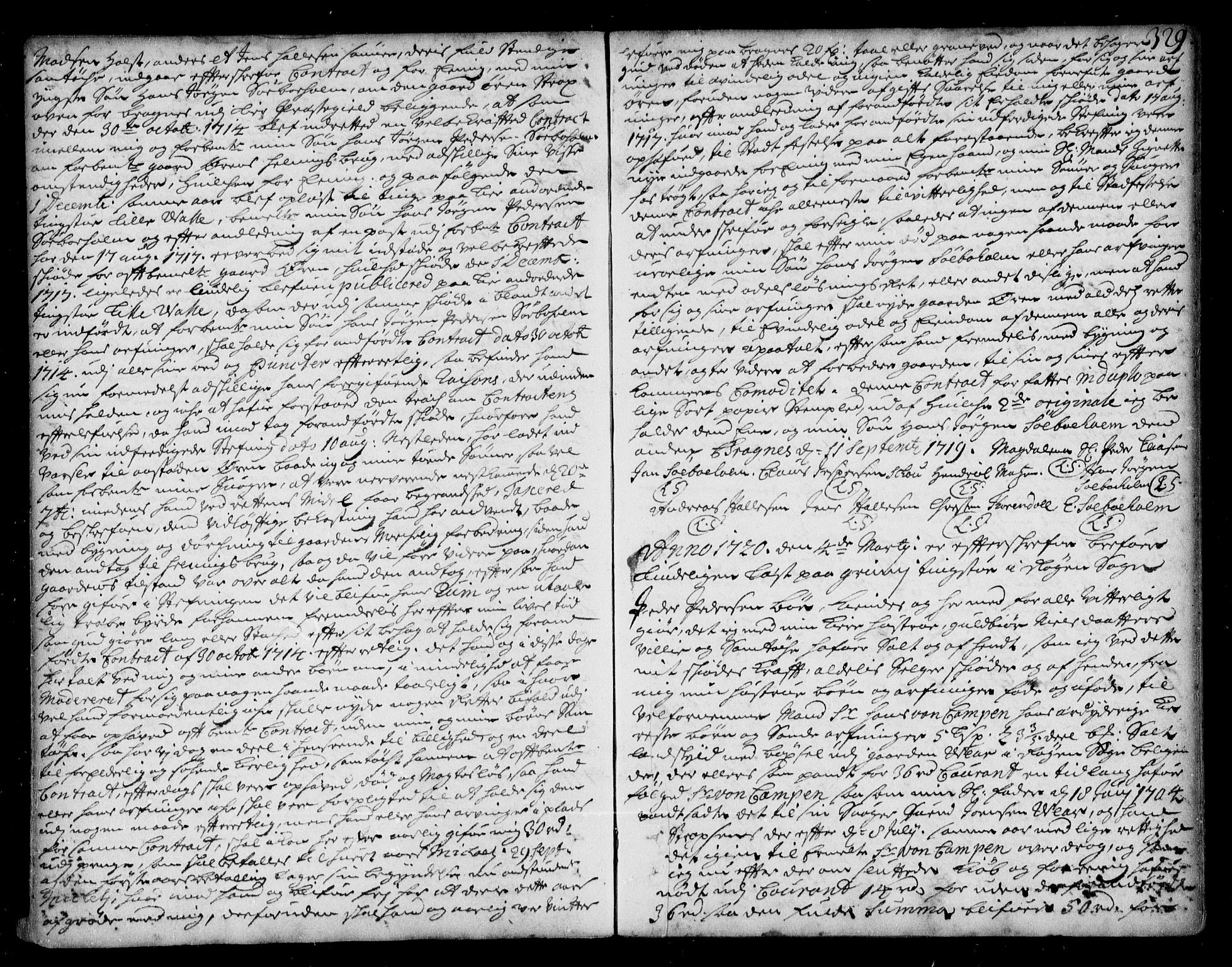 Lier, Røyken og Hurum sorenskriveri, SAKO/A-89/G/Ga/Gaa/L0001: Pantebok nr. I, 1701-1725, s. 329