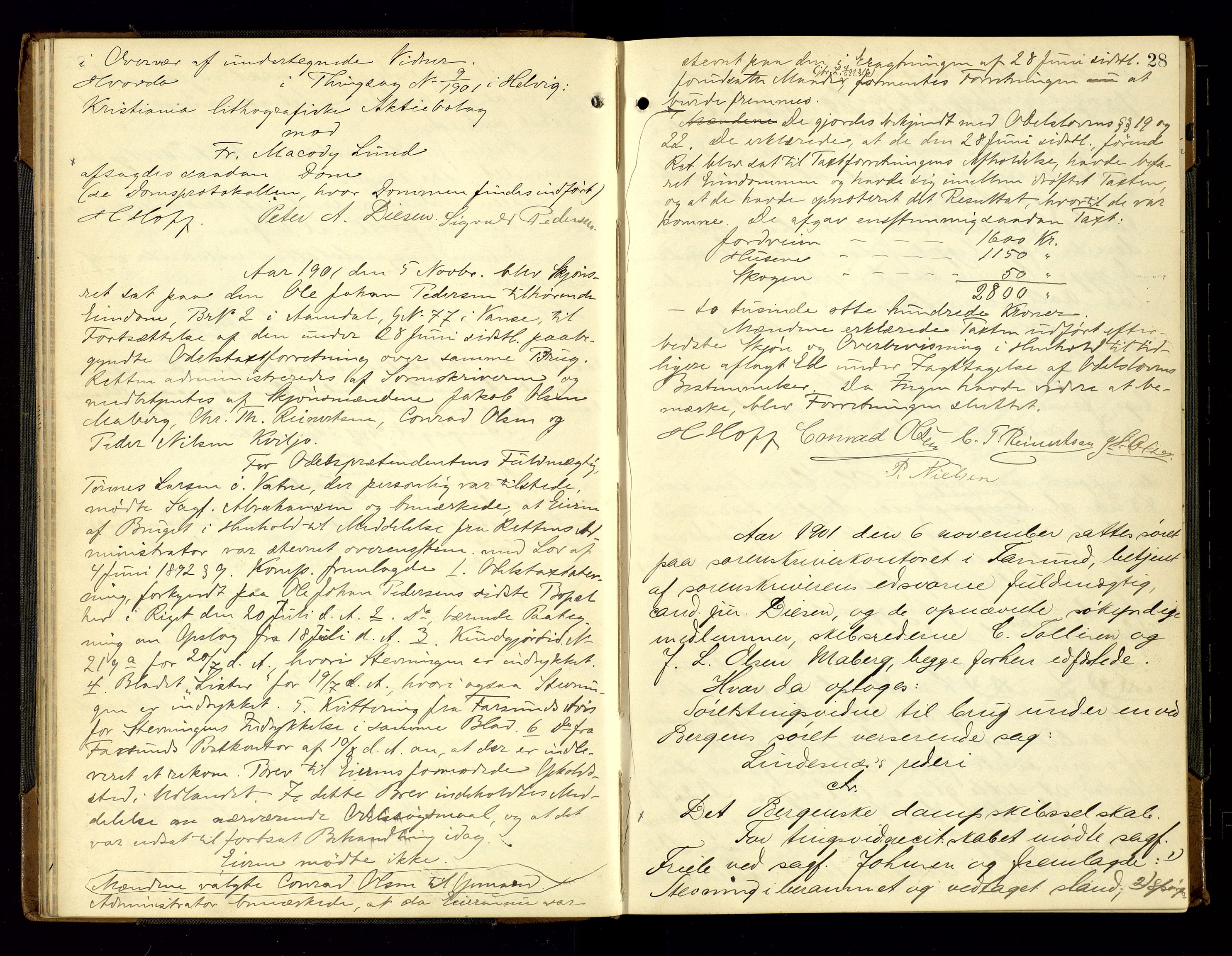 Lyngdal sorenskriveri, AV/SAK-1221-0004/F/Fb/L0093: Ekstrarettsprotokoll nr. 29, 1901-1904, s. 28