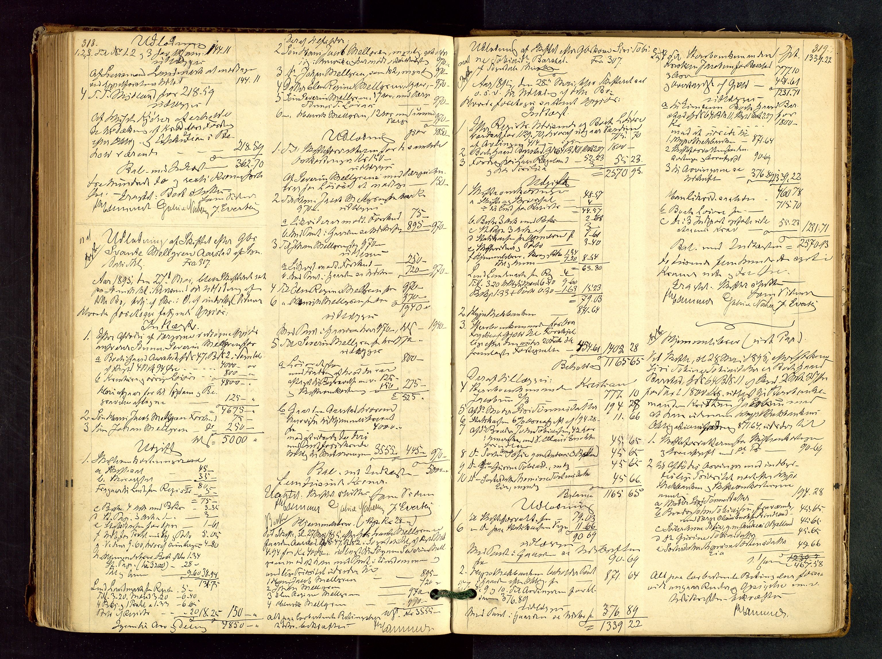 Dalane sorenskriveri, AV/SAST-A-100309/001/5/500/500BB/L0002: SKIFTEPROTOKOLL, 1881-1904, s. 318-319