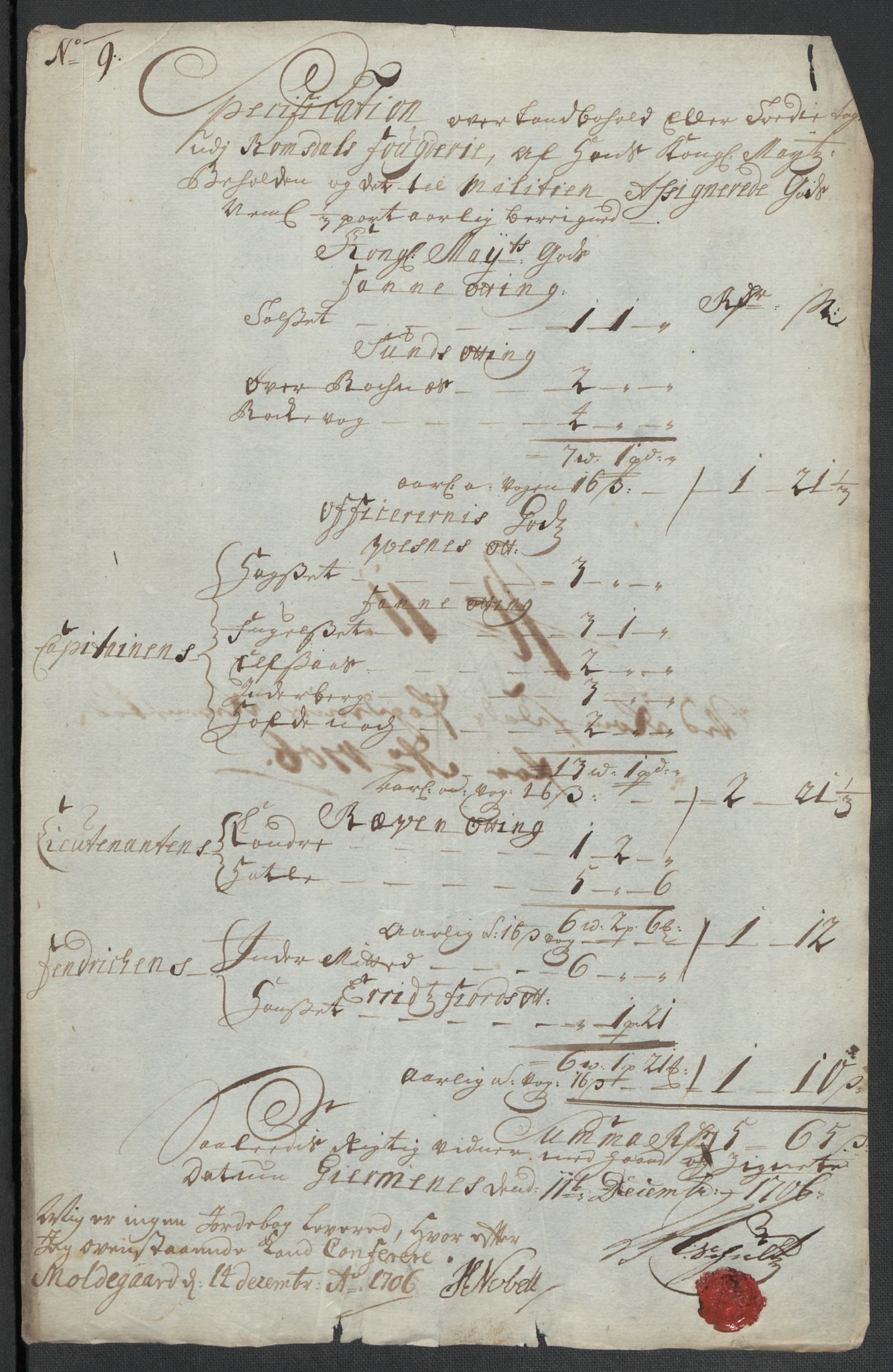 Rentekammeret inntil 1814, Reviderte regnskaper, Fogderegnskap, RA/EA-4092/R55/L3657: Fogderegnskap Romsdal, 1706, s. 103