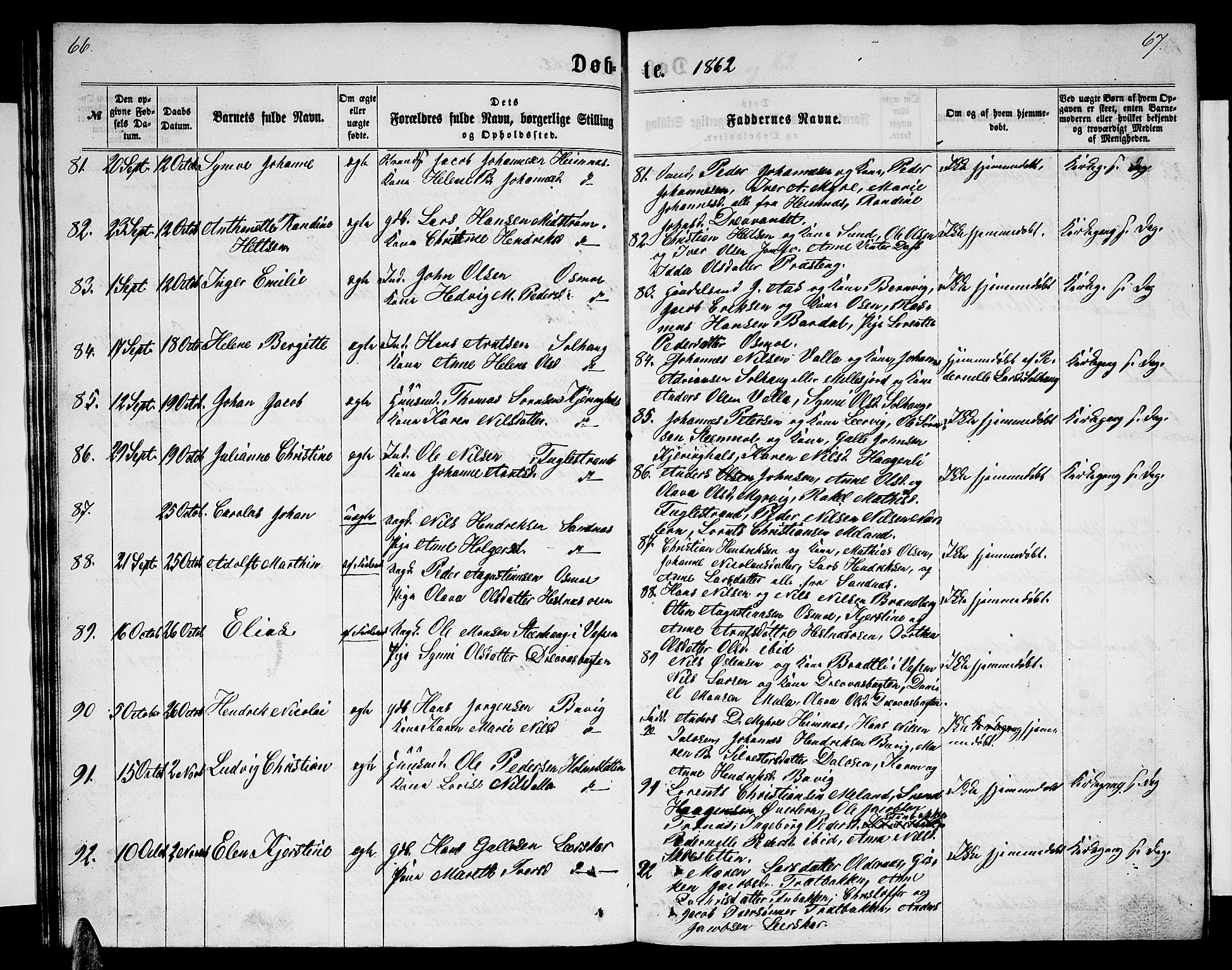 Ministerialprotokoller, klokkerbøker og fødselsregistre - Nordland, AV/SAT-A-1459/825/L0365: Klokkerbok nr. 825C02, 1858-1873, s. 66-67