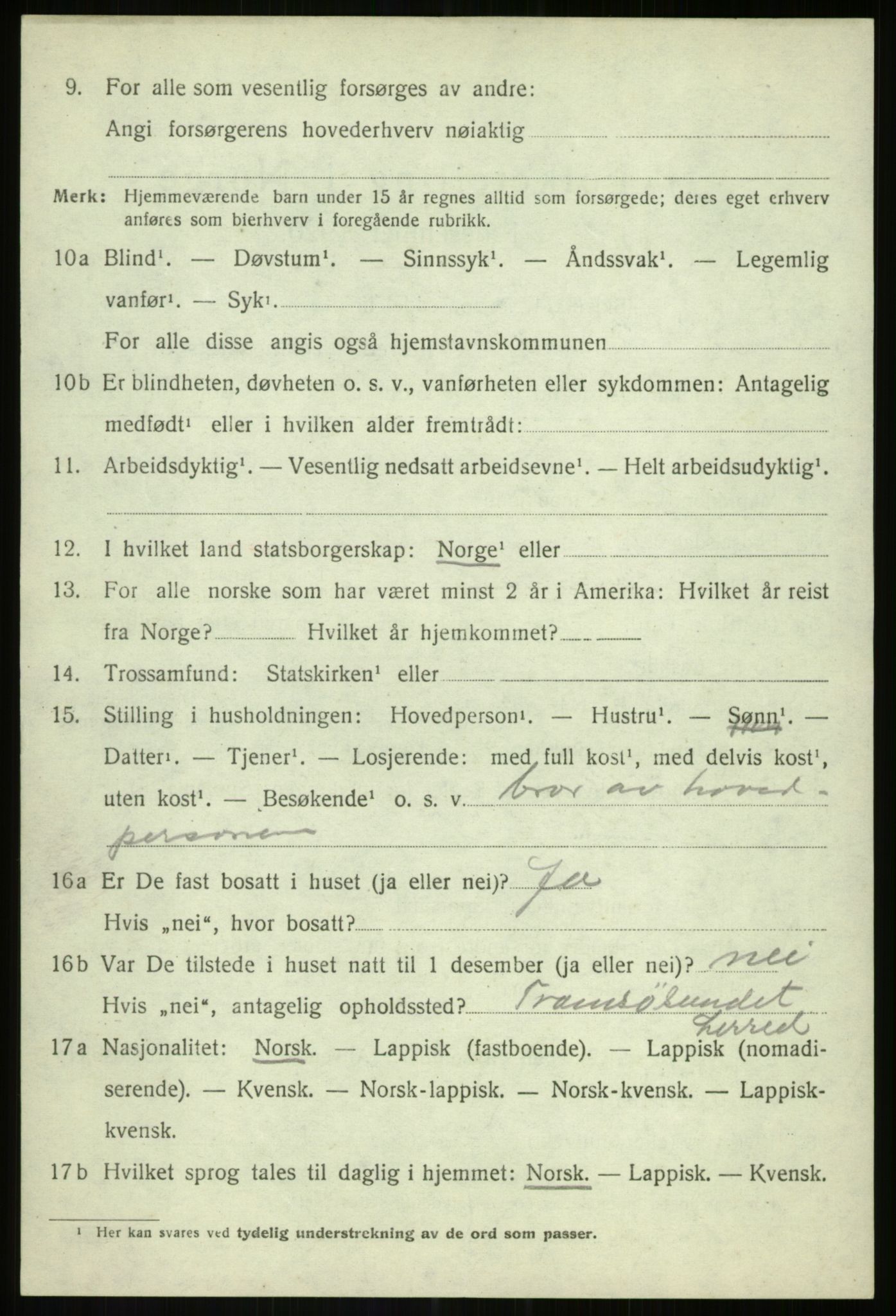SATØ, Folketelling 1920 for 1931 Lenvik herred, 1920, s. 9509