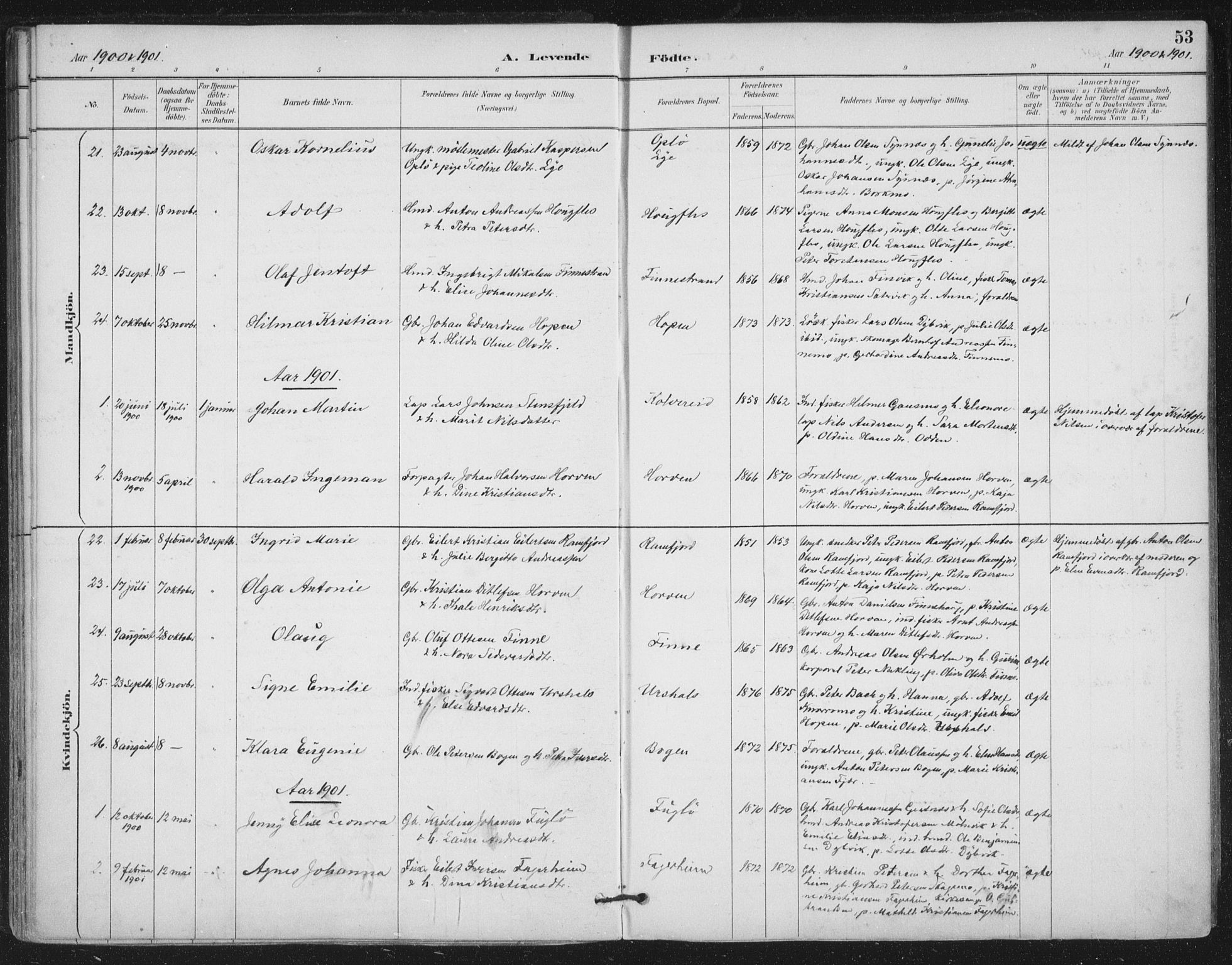 Ministerialprotokoller, klokkerbøker og fødselsregistre - Nord-Trøndelag, SAT/A-1458/780/L0644: Ministerialbok nr. 780A08, 1886-1903, s. 53