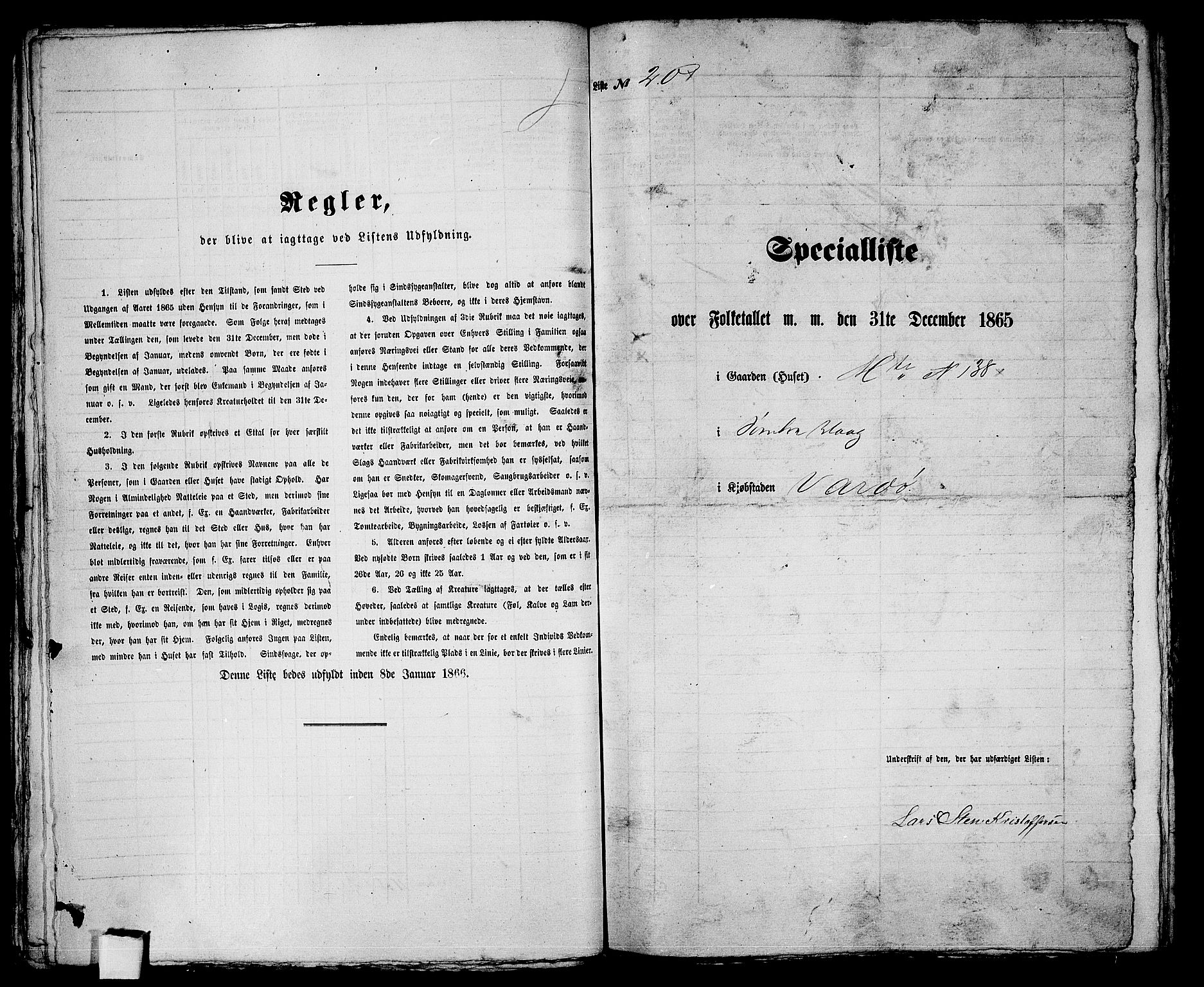 RA, Folketelling 1865 for 2002B Vardø prestegjeld, Vardø kjøpstad, 1865, s. 46