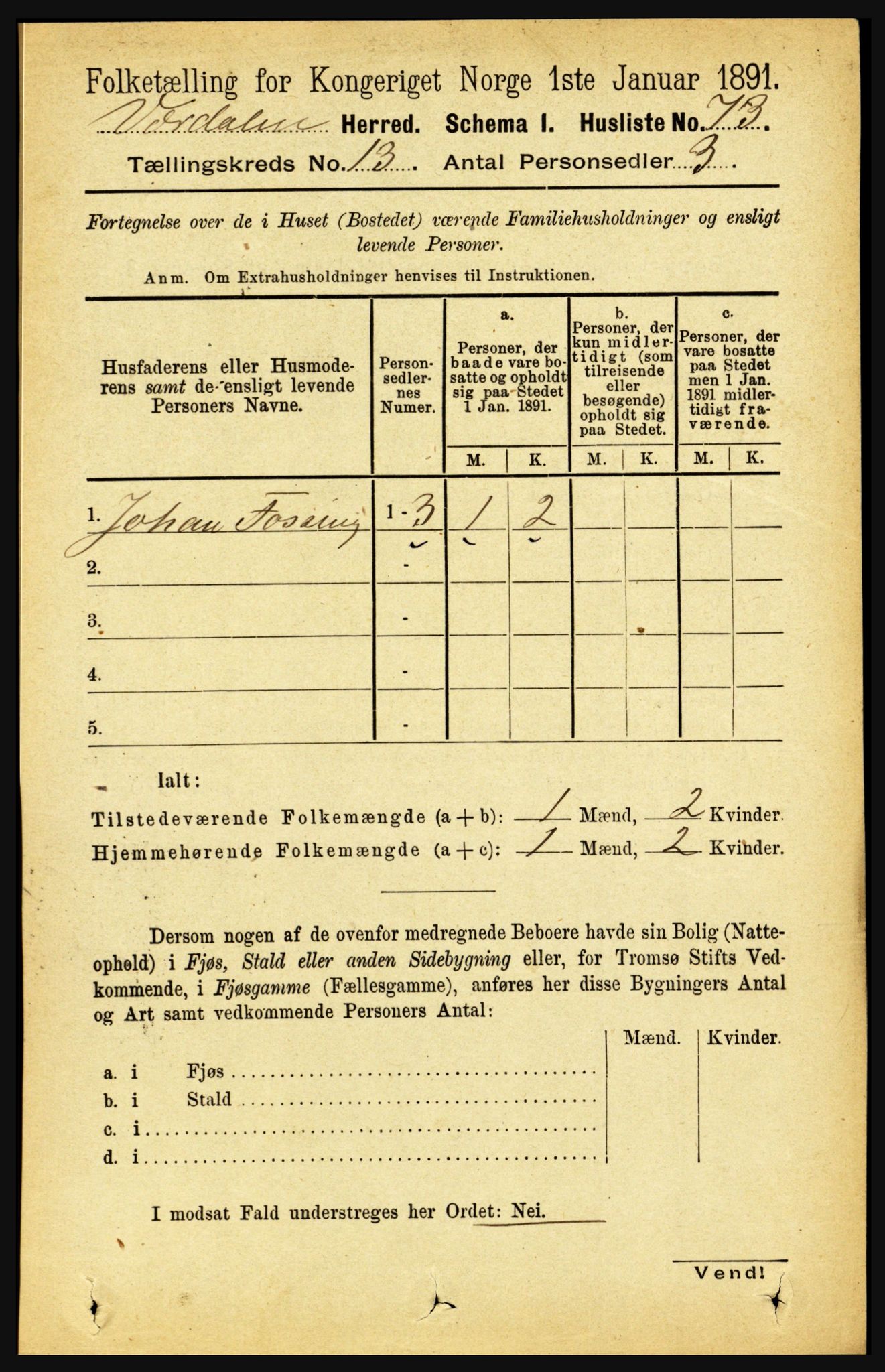 RA, Folketelling 1891 for 1721 Verdal herred, 1891, s. 6885