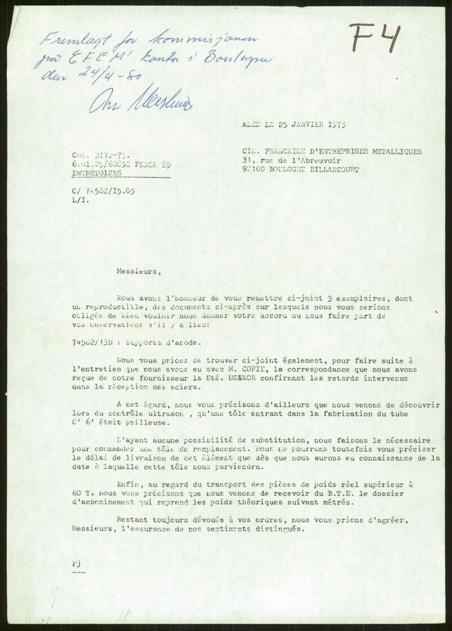 Justisdepartementet, Granskningskommisjonen ved Alexander Kielland-ulykken 27.3.1980, RA/S-1165/D/L0024: A Alexander L. Kielland (A1-A2, A7-A9, A14, A22, A16 av 31)/ E CFEM (E1, E3-E6 av 27)/ F Richard Ducros (Doku.liste + F1-F6 av 8)/ H Sjøfartsdirektoratet/Skipskontrollen (H12, H14-H16, H44, H49, H51 av 52), 1980-1981, s. 314