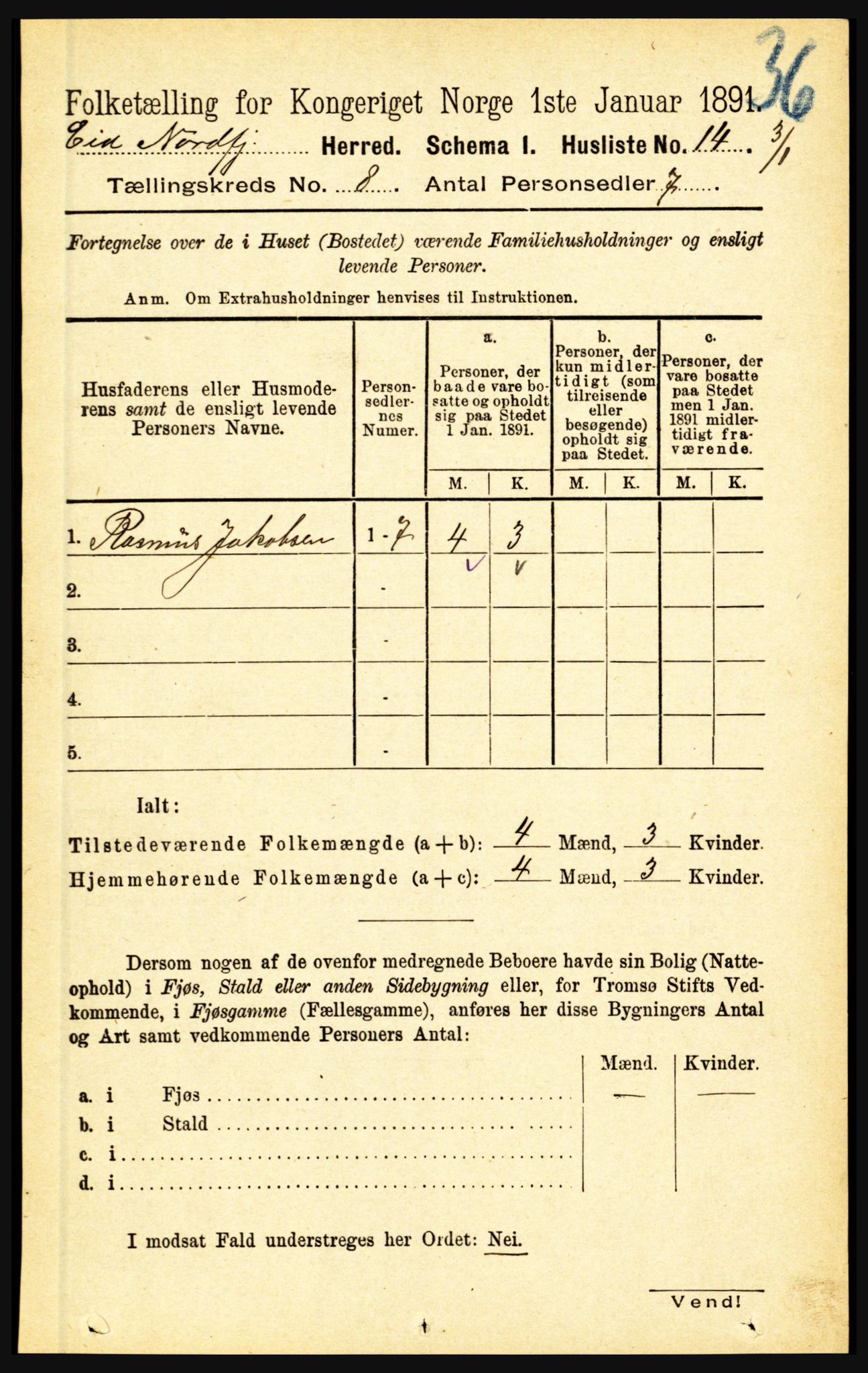 RA, Folketelling 1891 for 1443 Eid herred, 1891, s. 1962