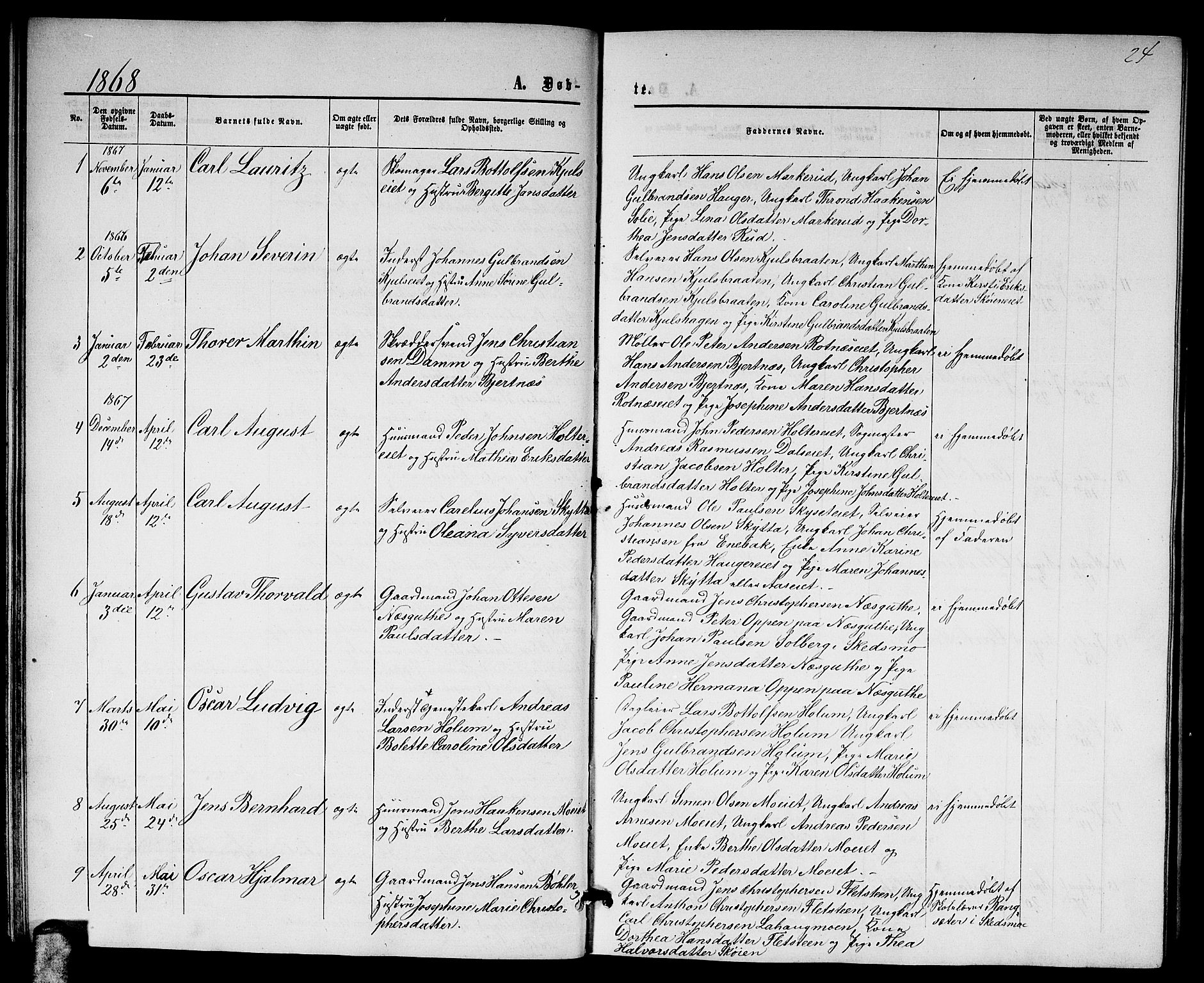 Nittedal prestekontor Kirkebøker, AV/SAO-A-10365a/G/Ga/L0001: Klokkerbok nr. I 1, 1859-1878, s. 24