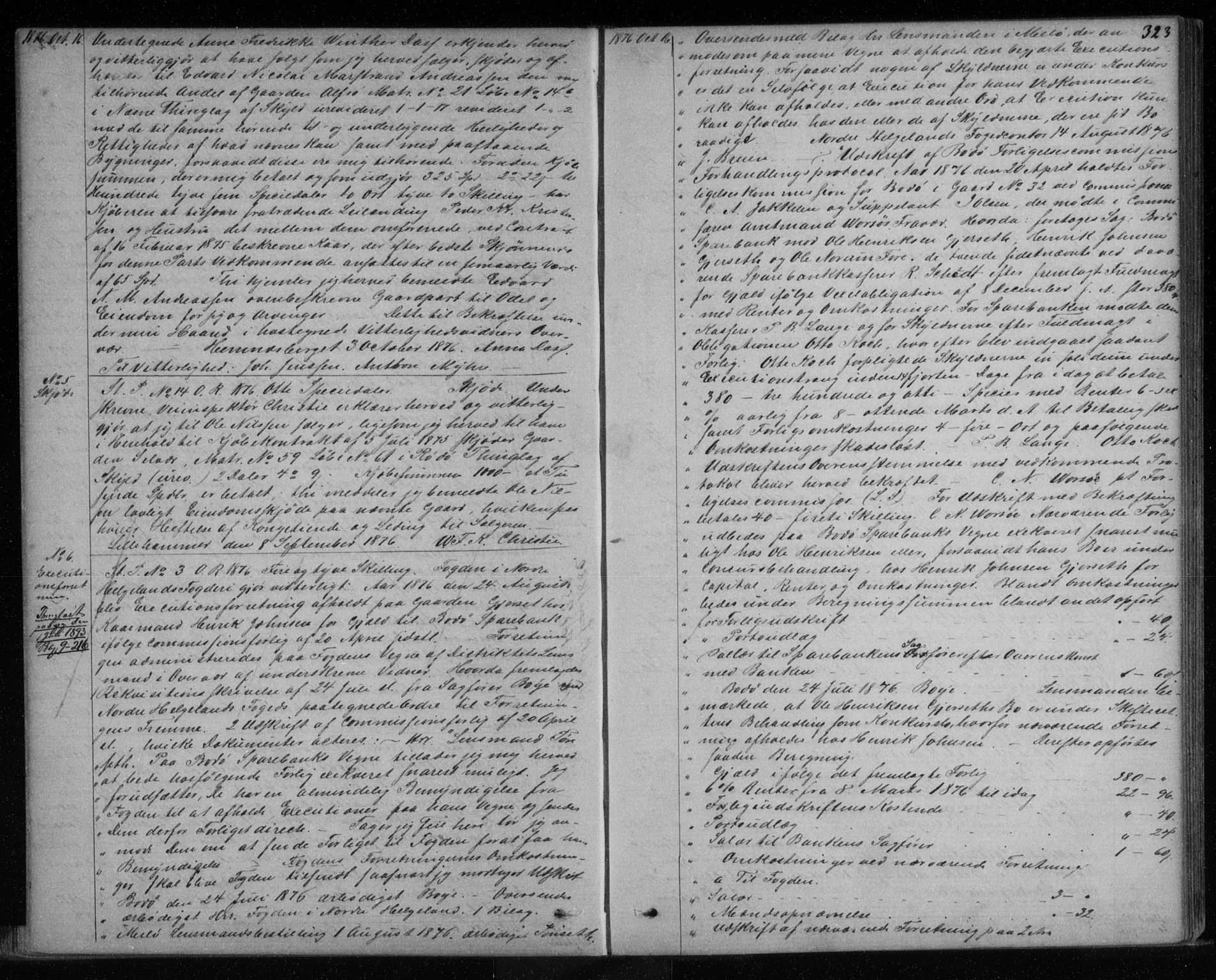 Rana sorenskriveri , SAT/A-1108/1/2/2C/L0005: Pantebok nr. 5, 1872-1878, s. 323