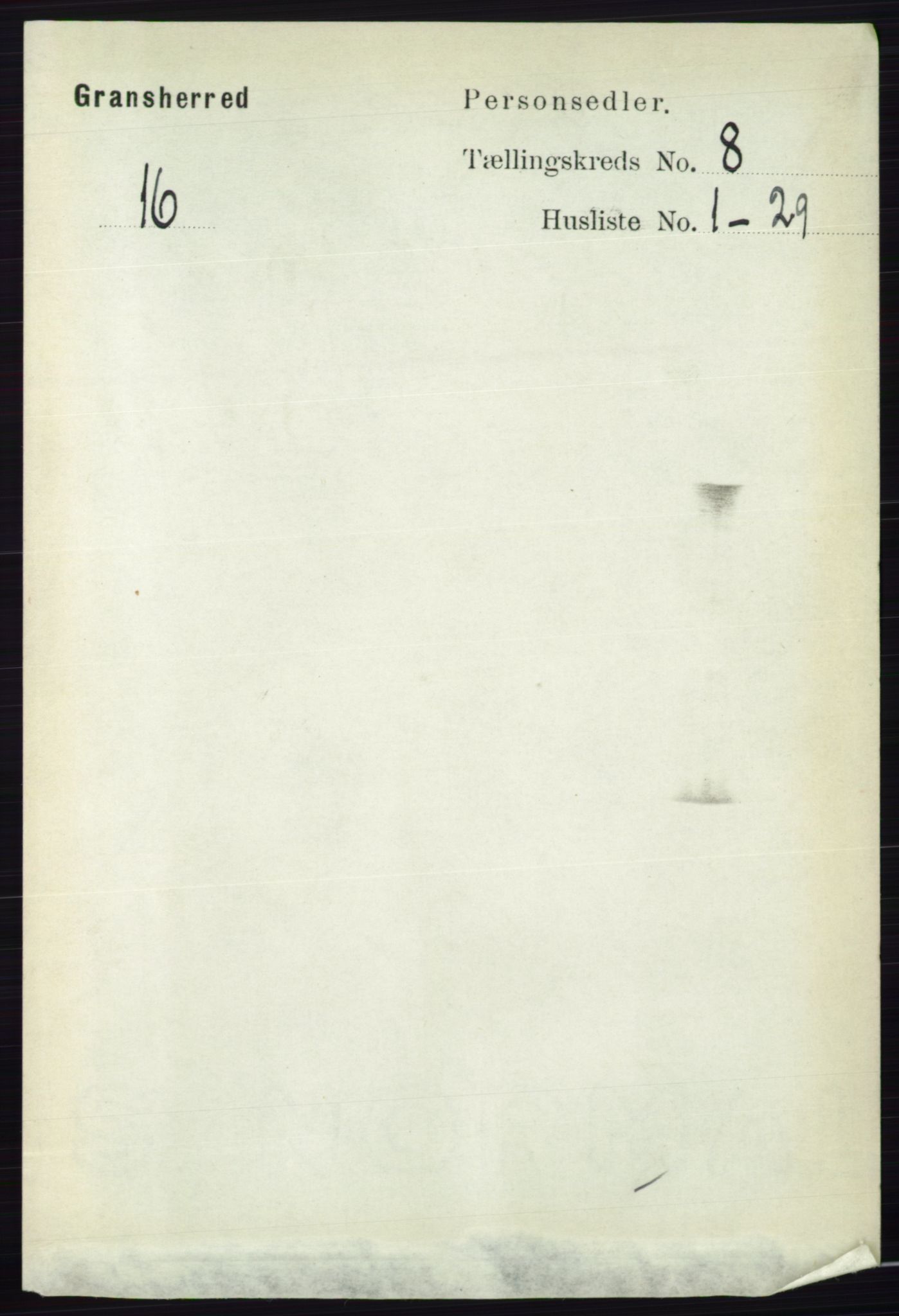 RA, Folketelling 1891 for 0824 Gransherad herred, 1891, s. 1409