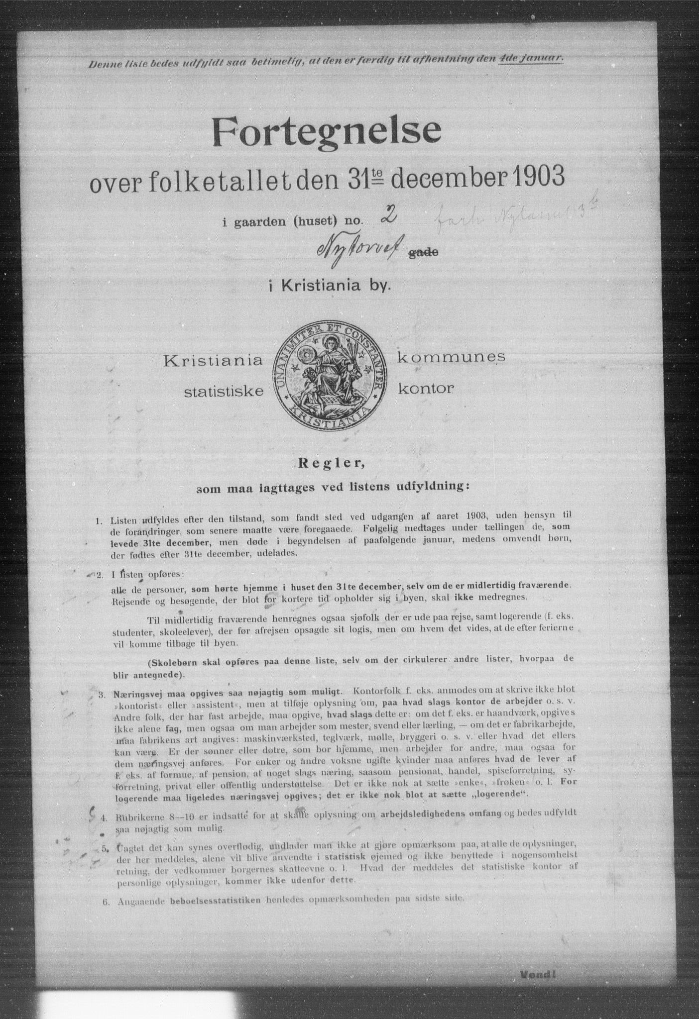 OBA, Kommunal folketelling 31.12.1903 for Kristiania kjøpstad, 1903, s. 14462