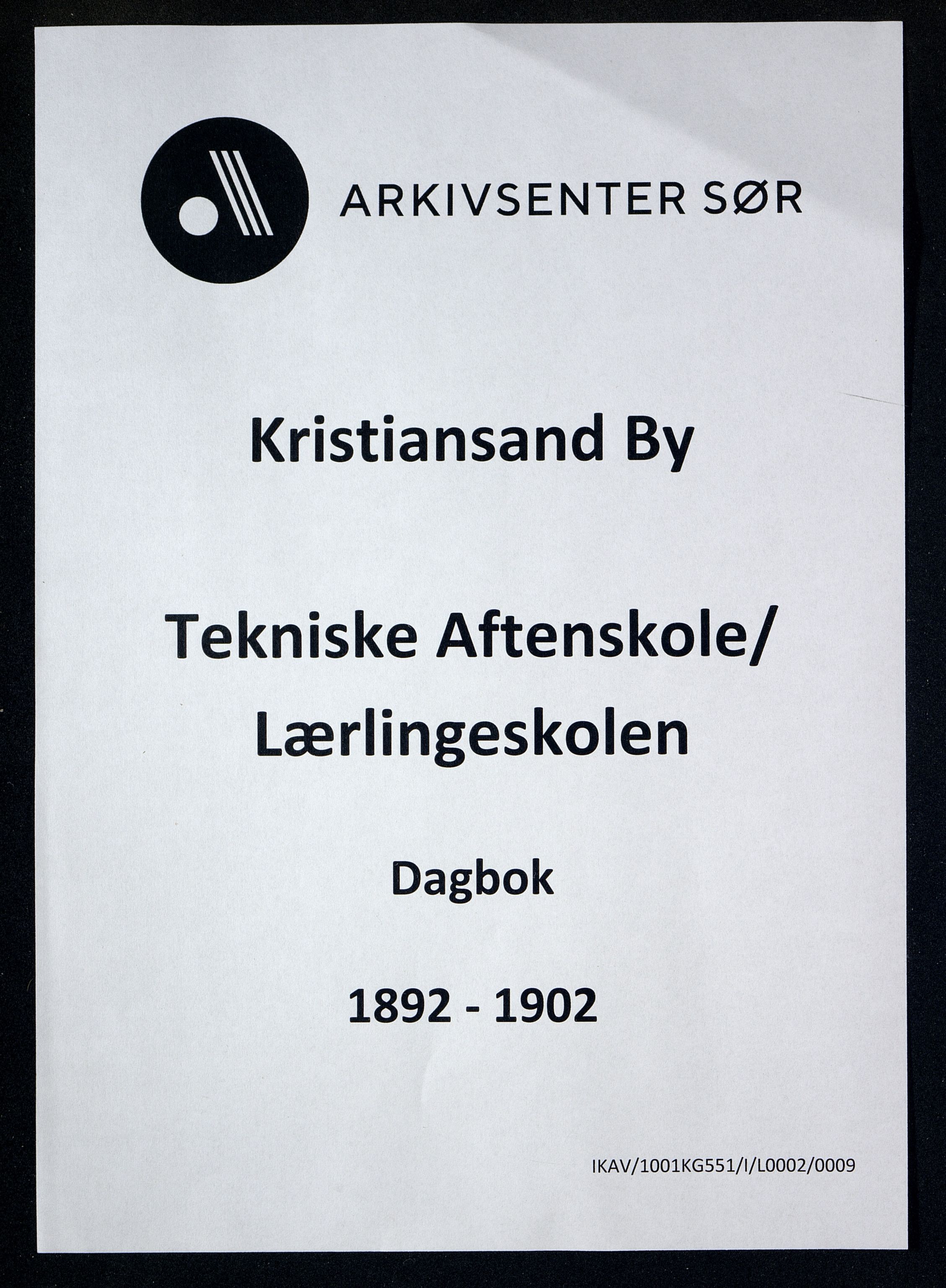 Kristiansand By - Kristiansand Tekniske Aftenskole/Lærlingeskolen, IKAV/1001KG551/I/L0002/0009: Dagbøker / Dagbok, 1892-1902