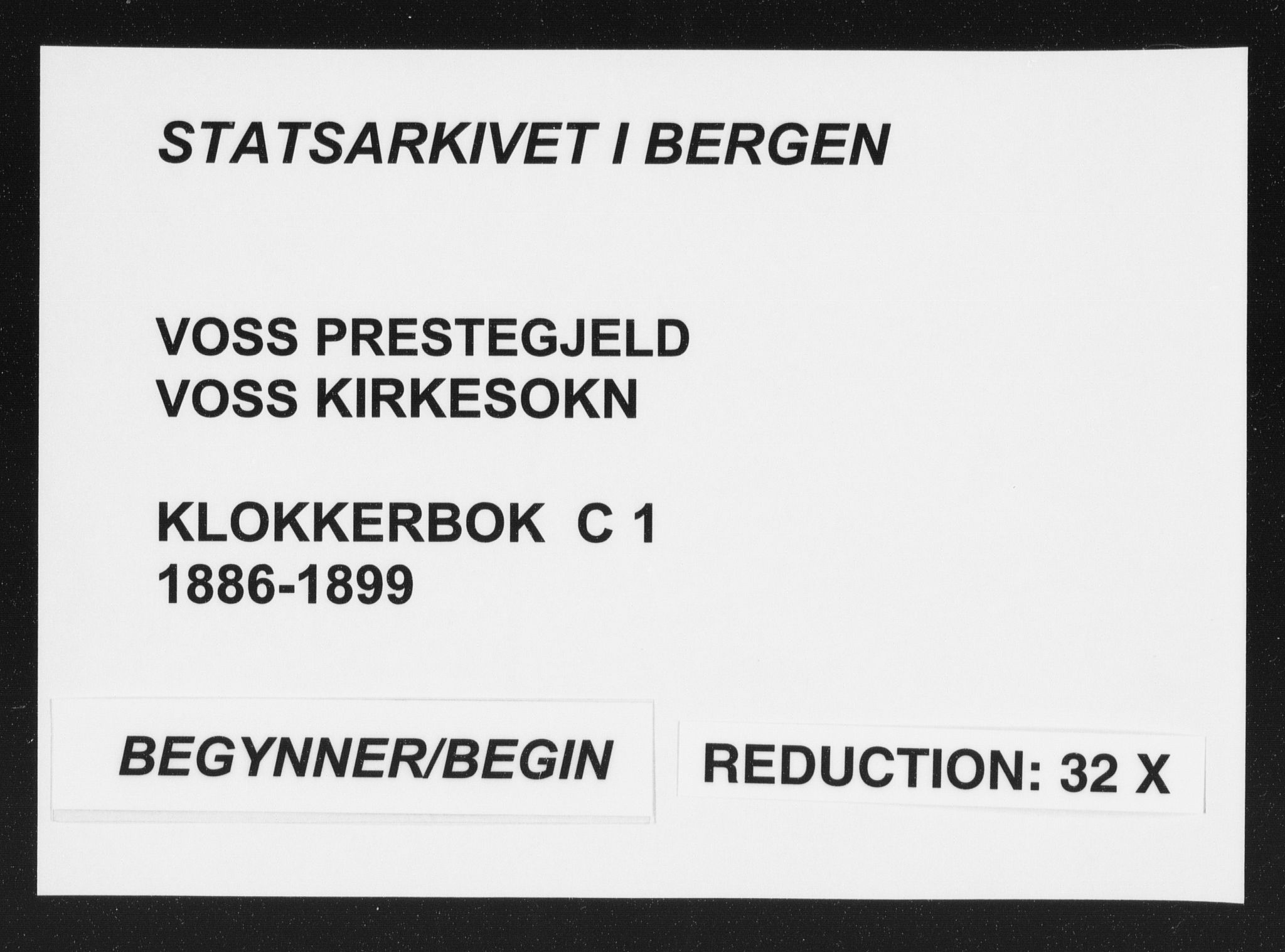 Voss sokneprestembete, SAB/A-79001/H/Hab: Klokkerbok nr. C 1, 1886-1899