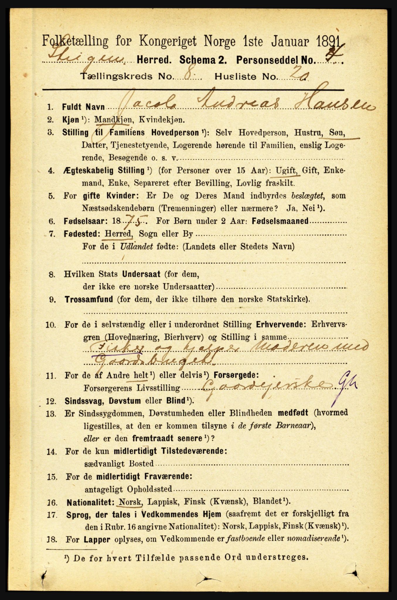 RA, Folketelling 1891 for 1848 Steigen herred, 1891, s. 2723