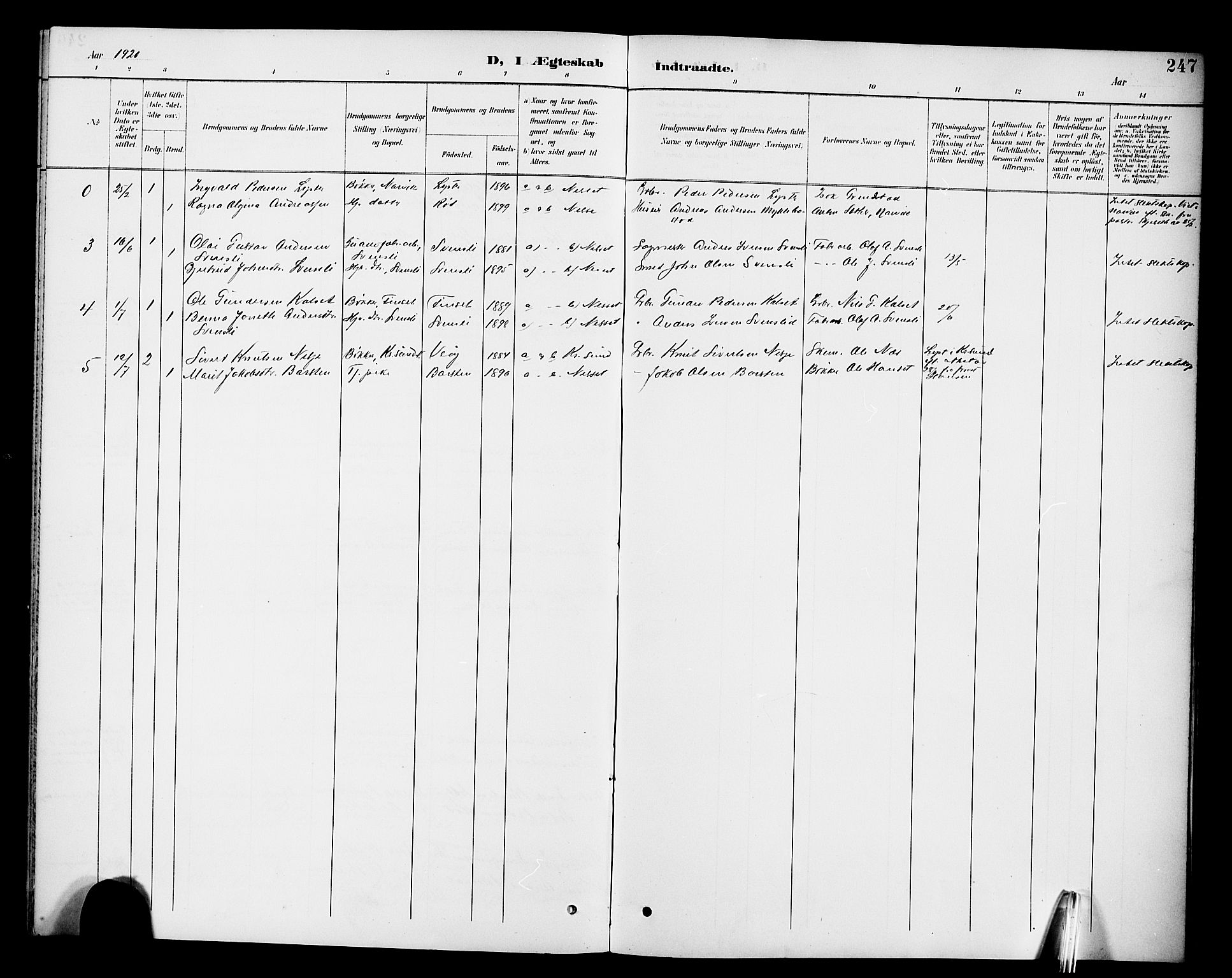 Ministerialprotokoller, klokkerbøker og fødselsregistre - Møre og Romsdal, SAT/A-1454/551/L0632: Klokkerbok nr. 551C04, 1894-1920, s. 247