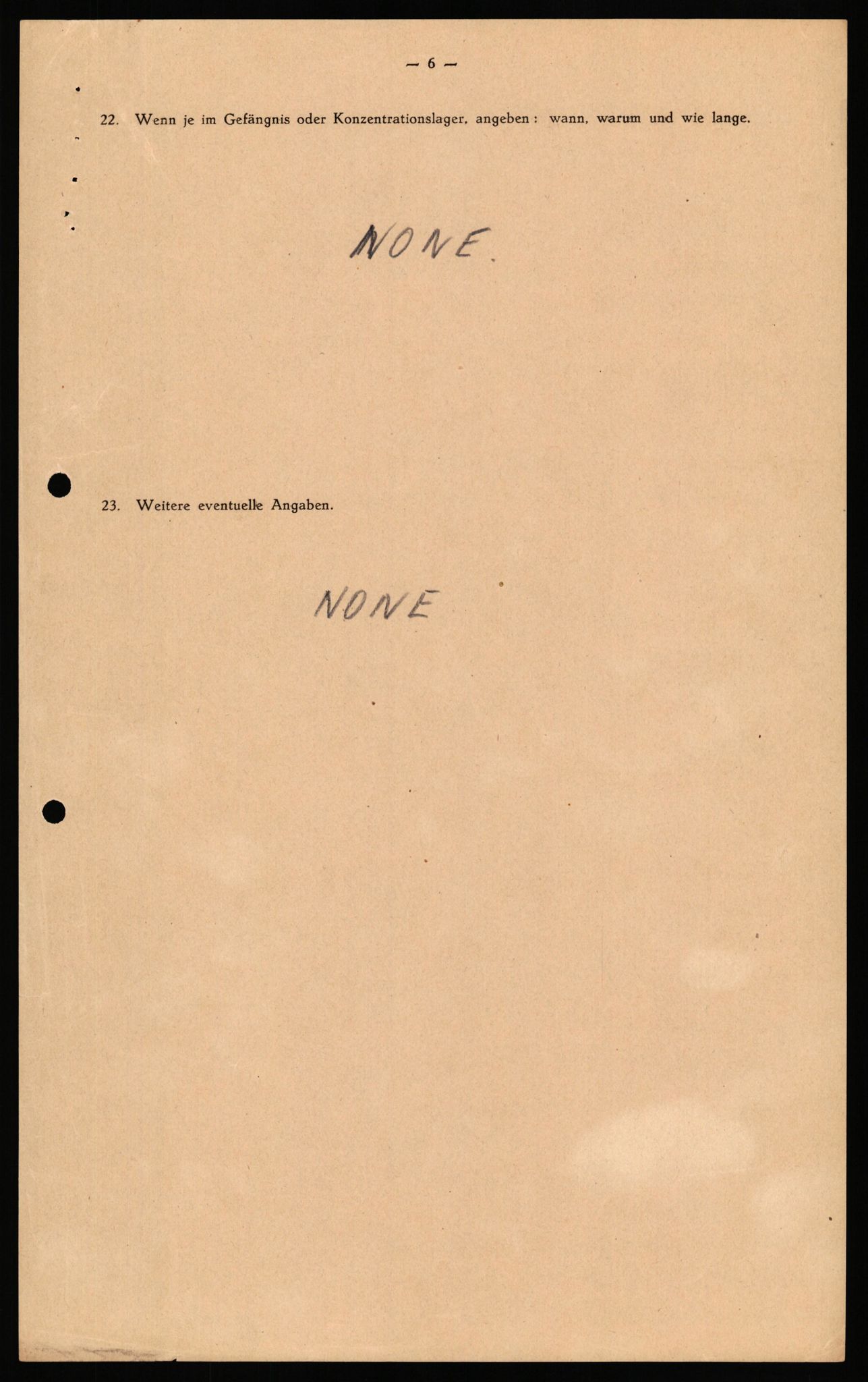 Forsvaret, Forsvarets overkommando II, AV/RA-RAFA-3915/D/Db/L0036: CI Questionaires. Tyske okkupasjonsstyrker i Norge. Tyskere., 1945-1946, s. 41