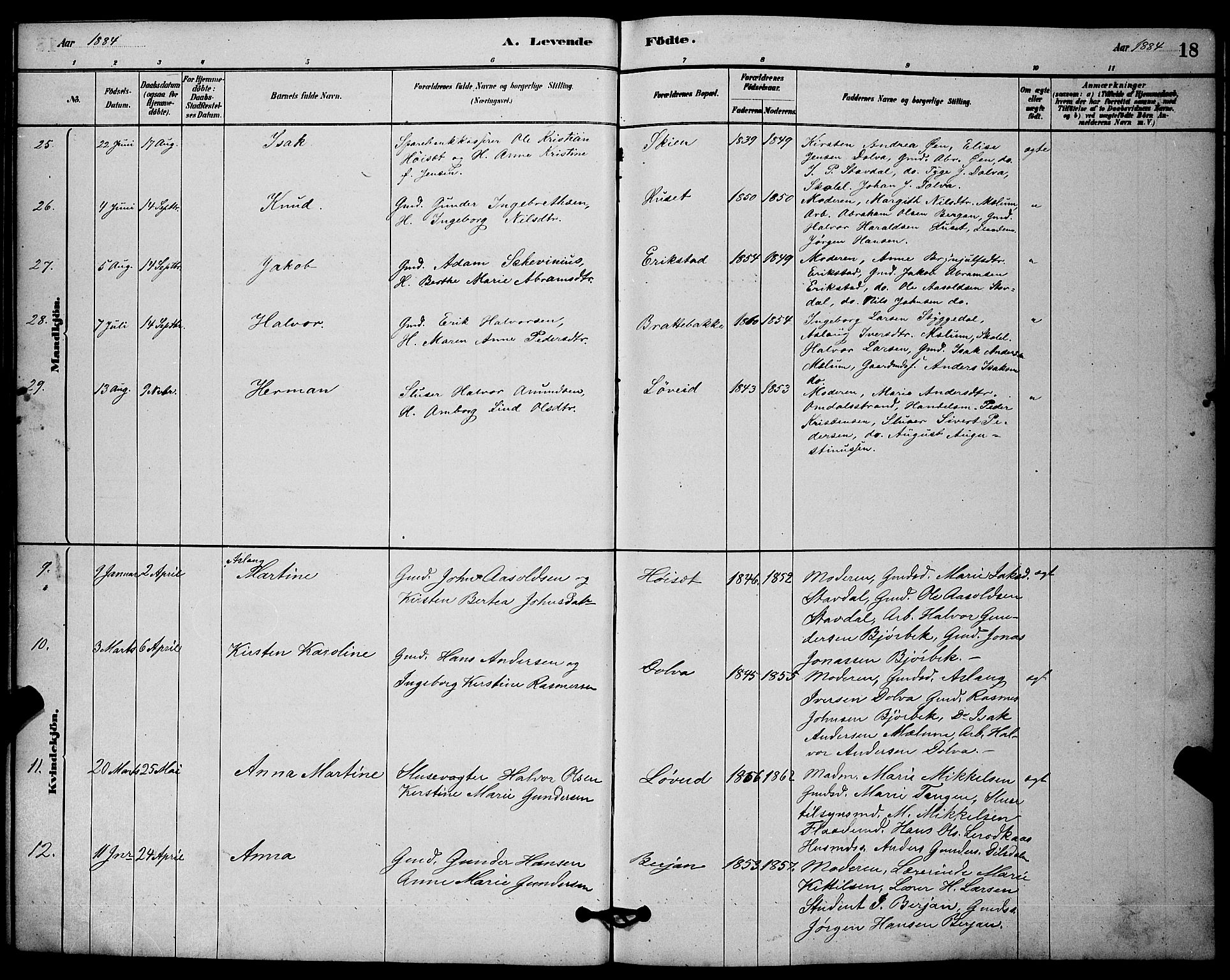 Solum kirkebøker, AV/SAKO-A-306/G/Gb/L0003: Klokkerbok nr. II 3, 1880-1898, s. 18