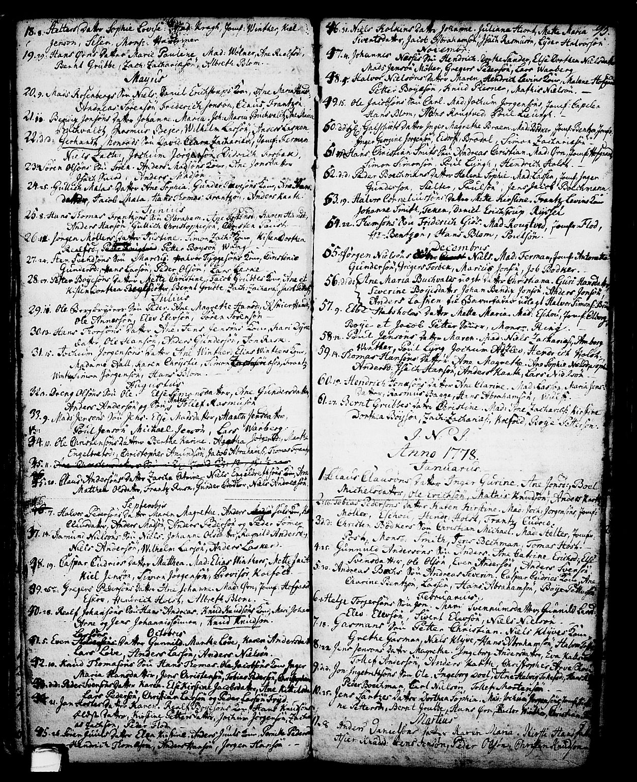 Skien kirkebøker, AV/SAKO-A-302/G/Ga/L0001: Klokkerbok nr. 1, 1756-1791, s. 95