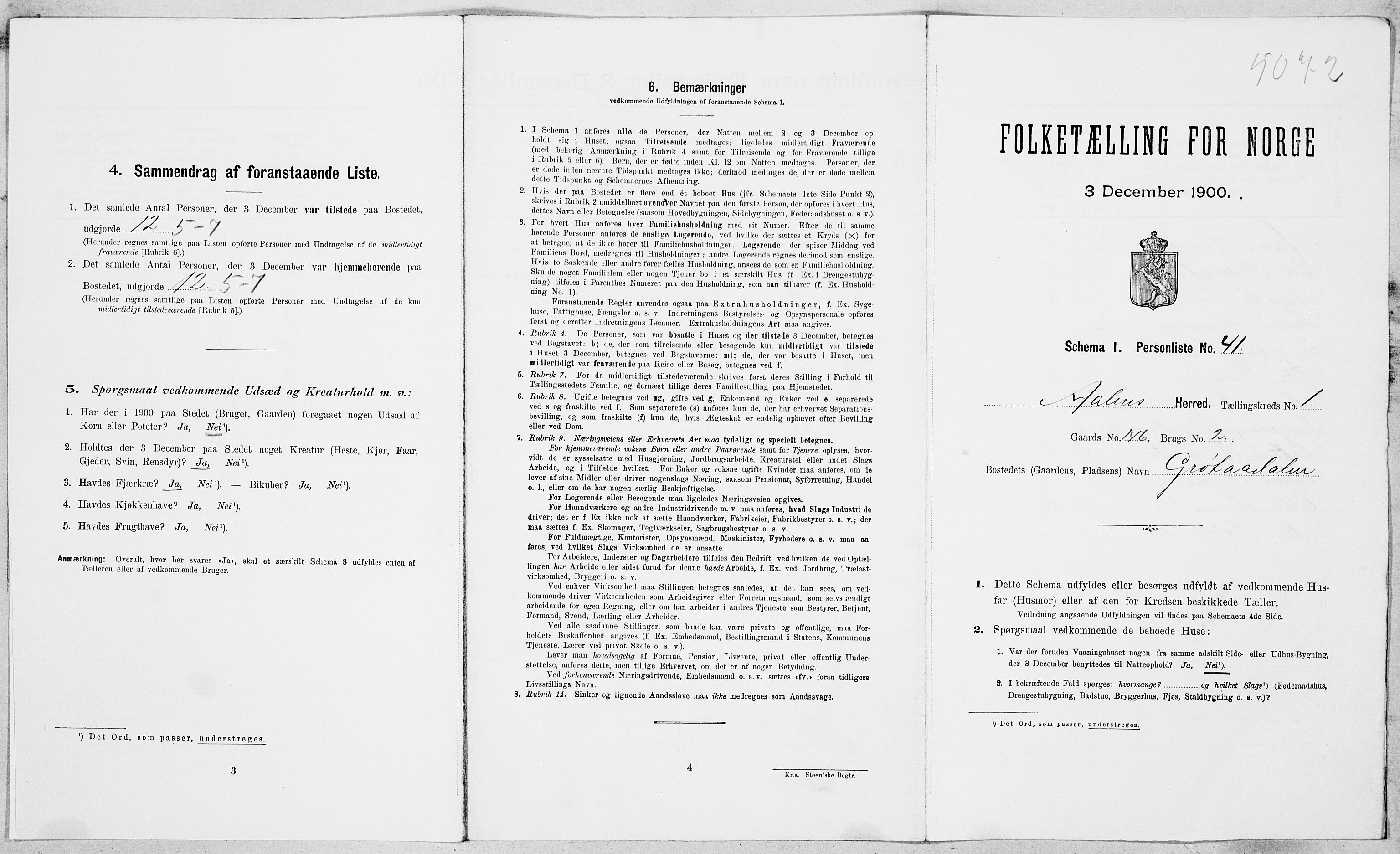 SAT, Folketelling 1900 for 1644 Ålen herred, 1900, s. 124
