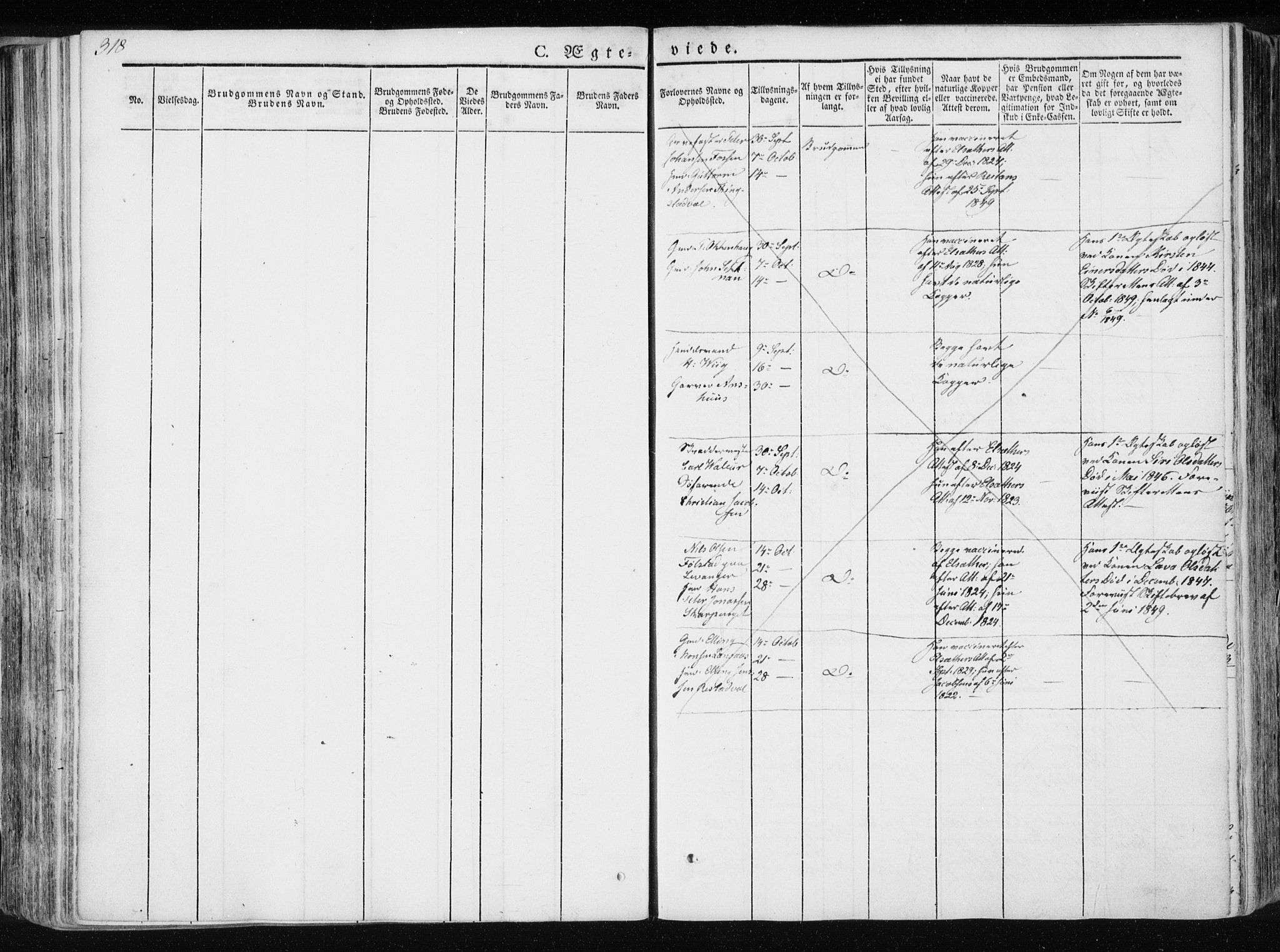 Ministerialprotokoller, klokkerbøker og fødselsregistre - Nord-Trøndelag, SAT/A-1458/717/L0154: Ministerialbok nr. 717A06 /1, 1836-1849, s. 318