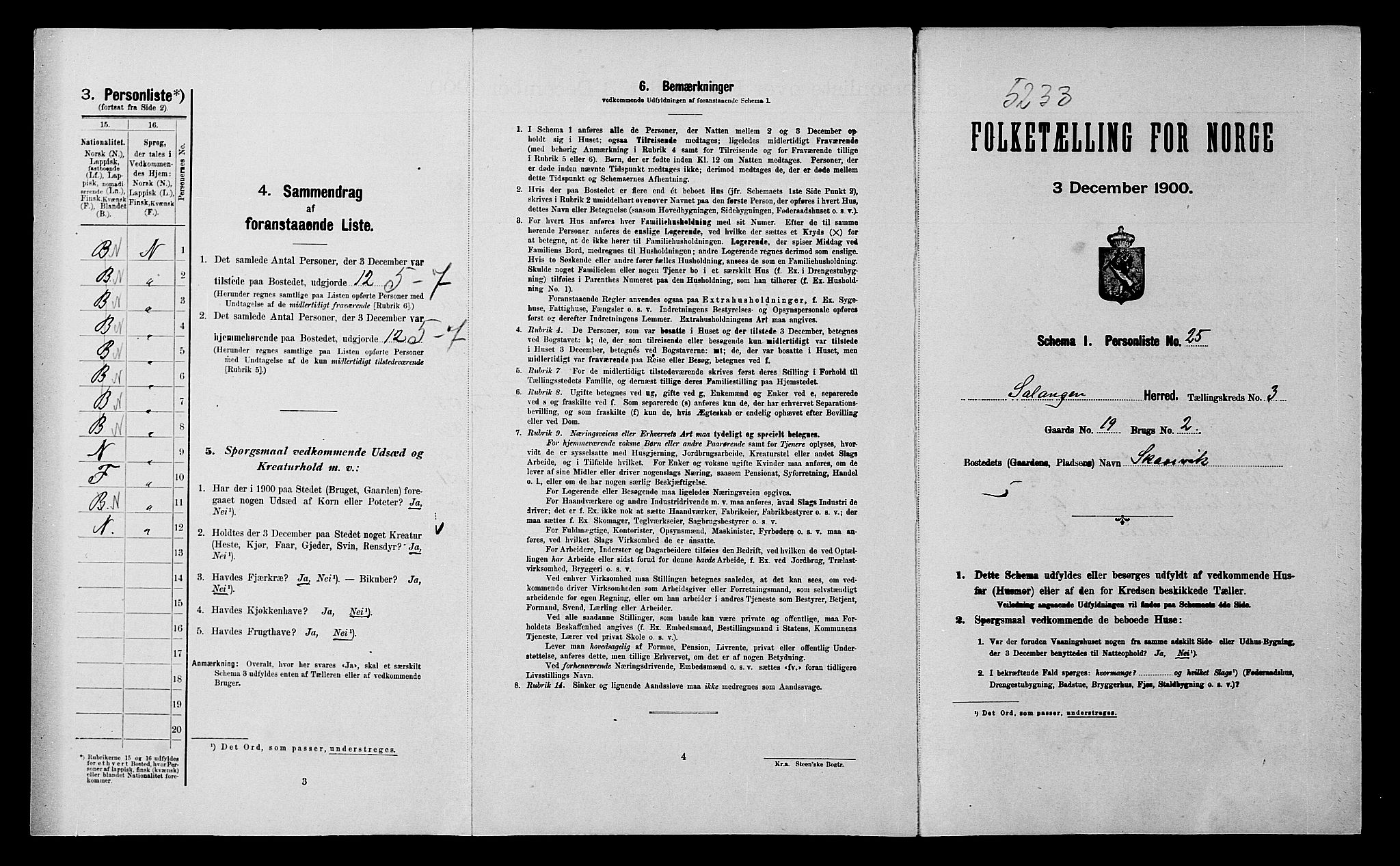 SATØ, Folketelling 1900 for 1921 Salangen herred, 1900, s. 283