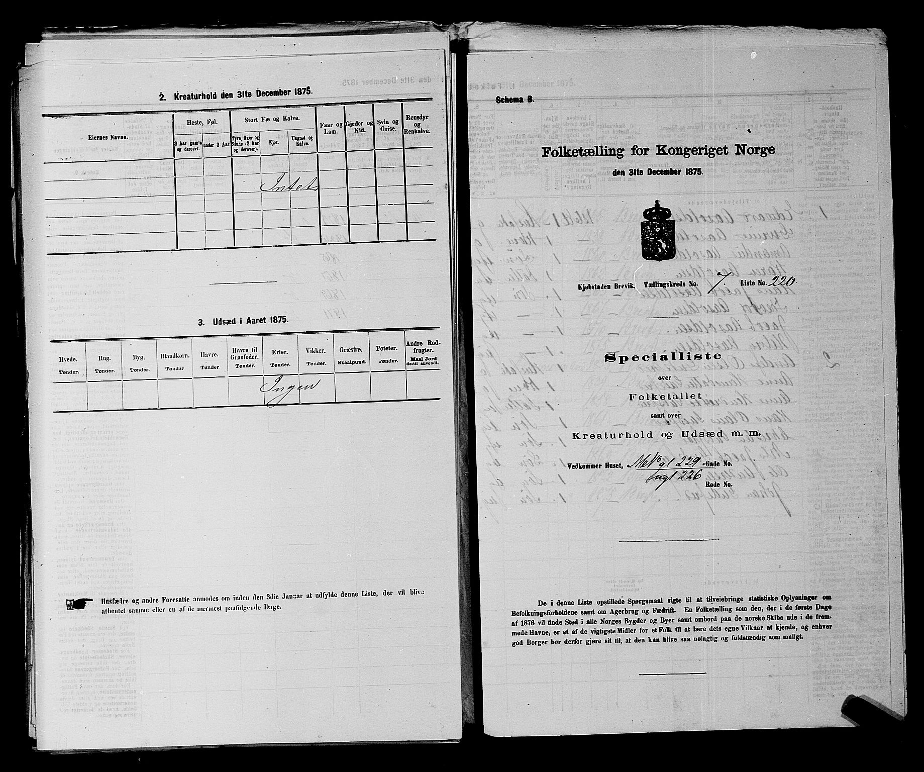 SAKO, Folketelling 1875 for 0804P Brevik prestegjeld, 1875, s. 511