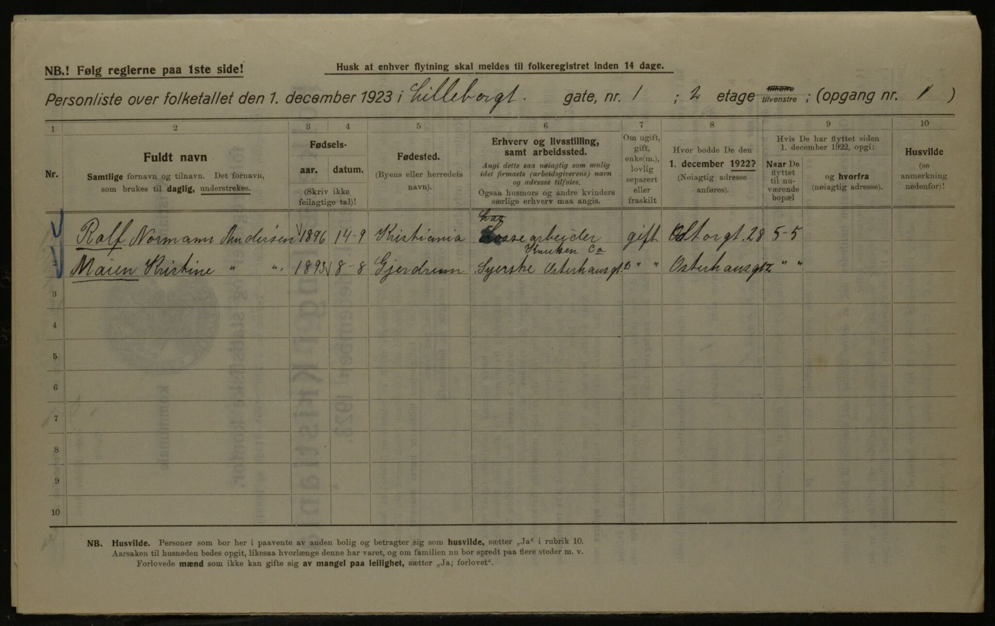 OBA, Kommunal folketelling 1.12.1923 for Kristiania, 1923, s. 63778