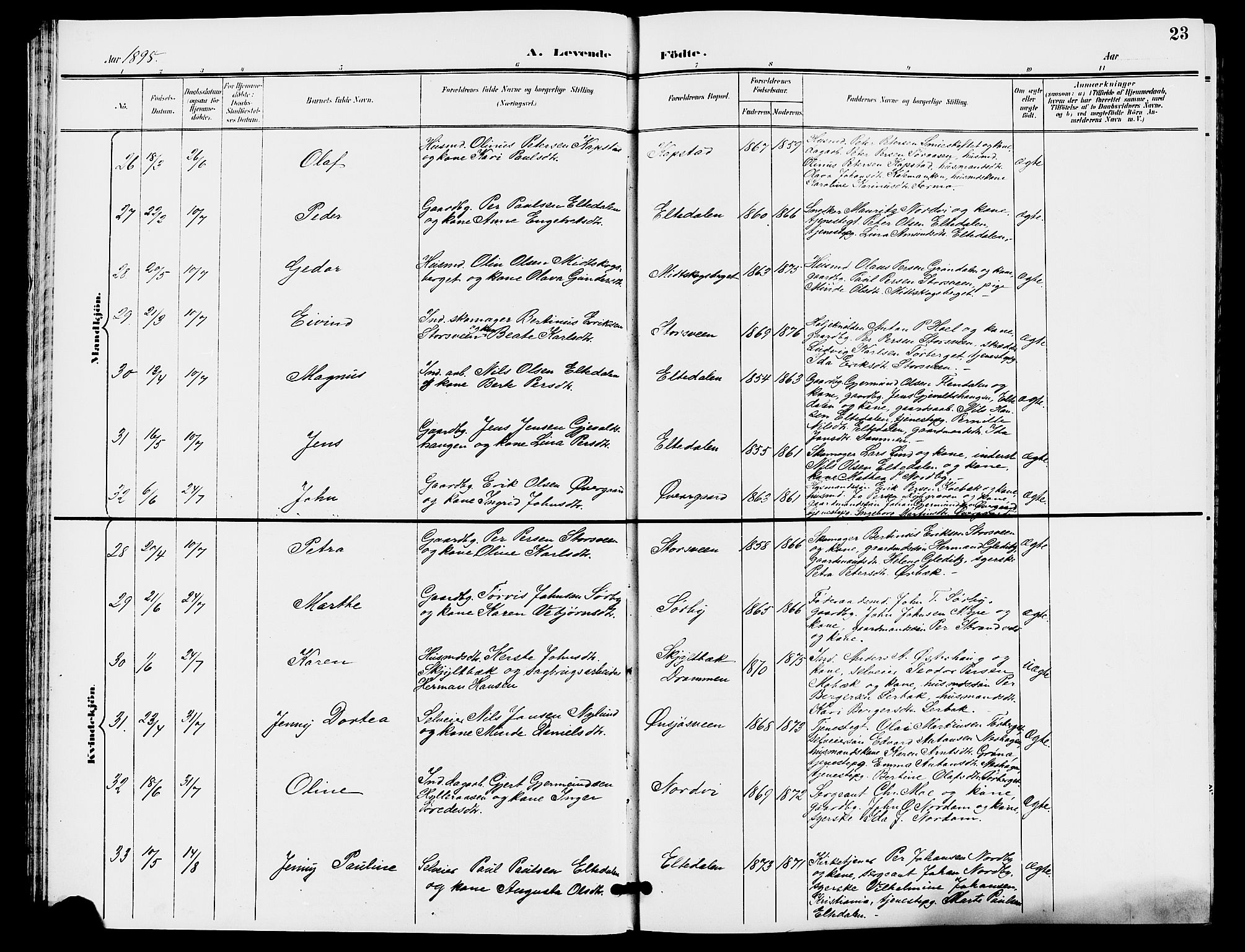 Trysil prestekontor, AV/SAH-PREST-046/H/Ha/Hab/L0006: Klokkerbok nr. 6, 1896-1912, s. 23