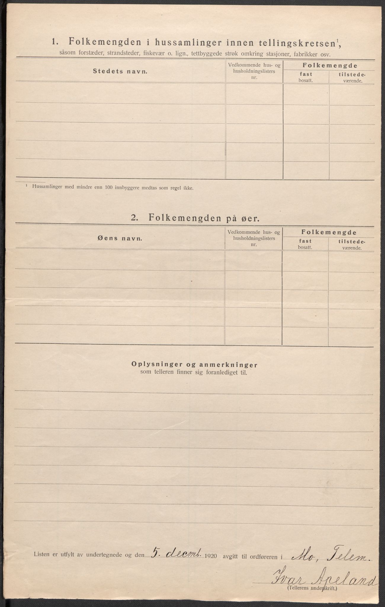 SAKO, Folketelling 1920 for 0832 Mo herred, 1920, s. 14