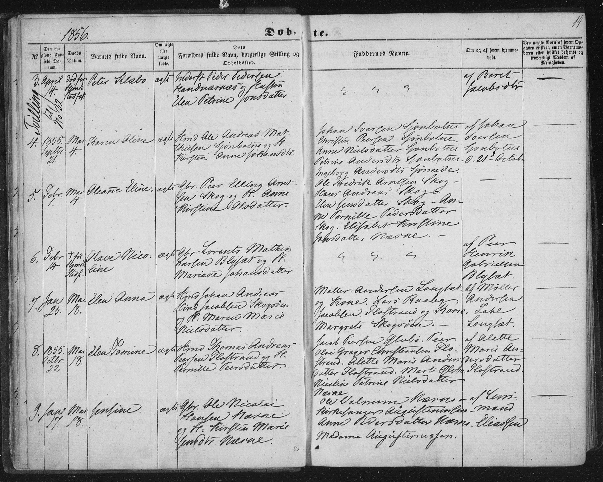 Ministerialprotokoller, klokkerbøker og fødselsregistre - Nordland, AV/SAT-A-1459/838/L0550: Ministerialbok nr. 838A08, 1855-1865, s. 14
