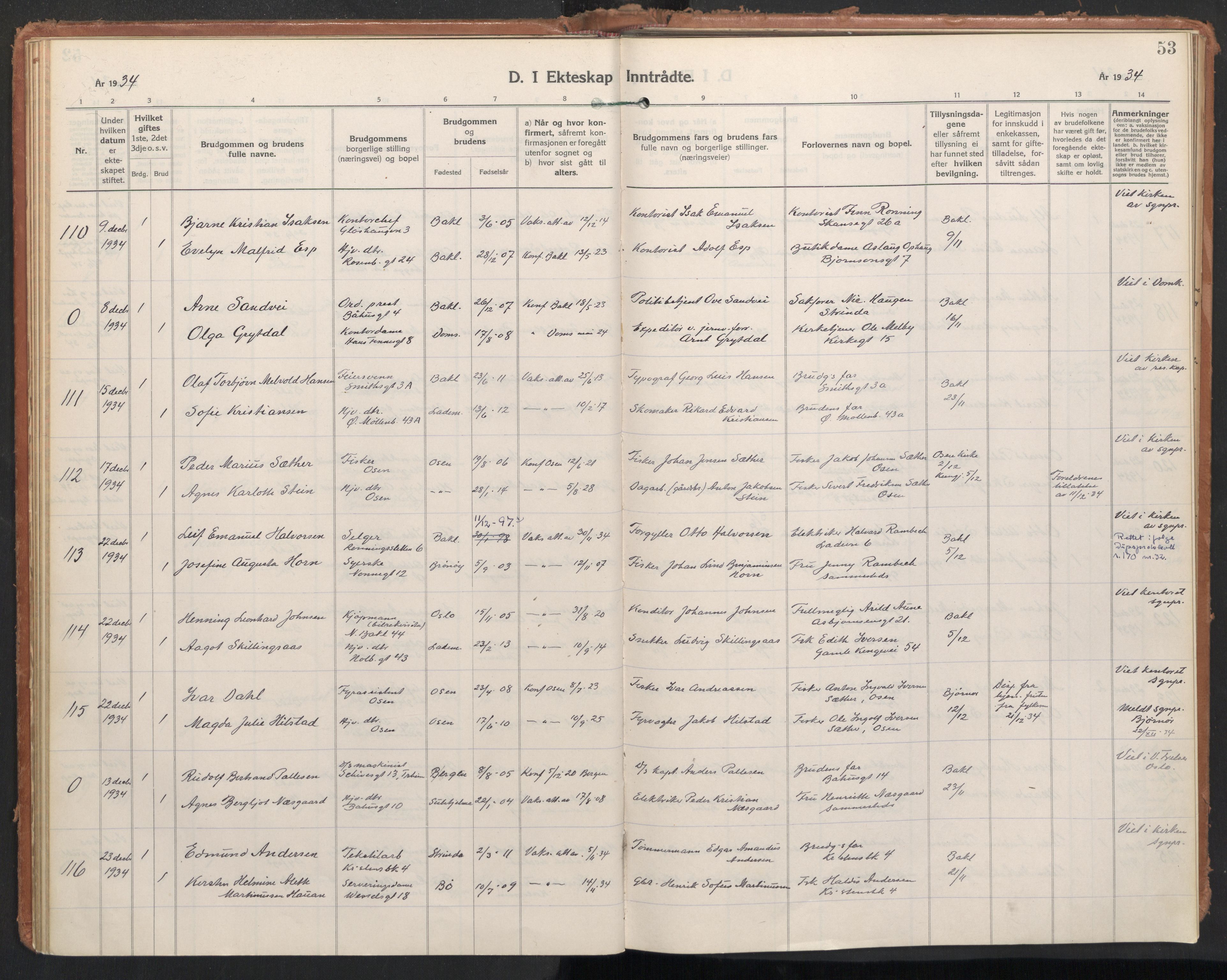 Ministerialprotokoller, klokkerbøker og fødselsregistre - Sør-Trøndelag, SAT/A-1456/604/L0209: Ministerialbok nr. 604A29, 1931-1945, s. 53