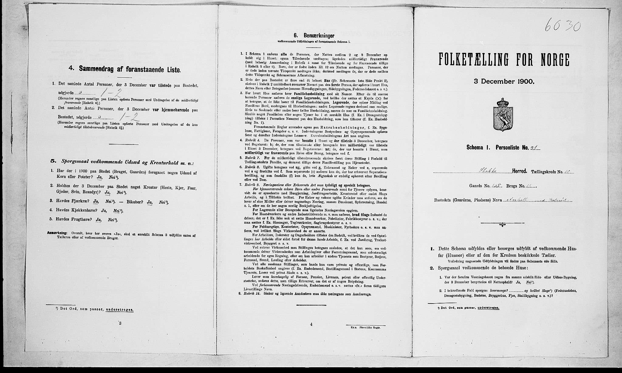 RA, Folketelling 1900 for 0720 Stokke herred, 1900, s. 1654