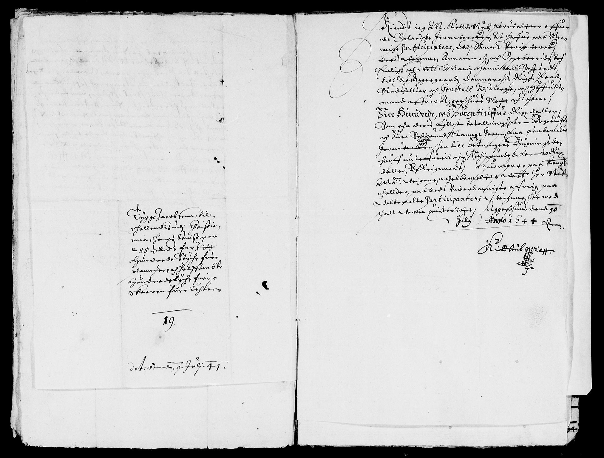 Rentekammeret inntil 1814, Reviderte regnskaper, Lensregnskaper, AV/RA-EA-5023/R/Rb/Rba/L0182: Akershus len, 1643-1645
