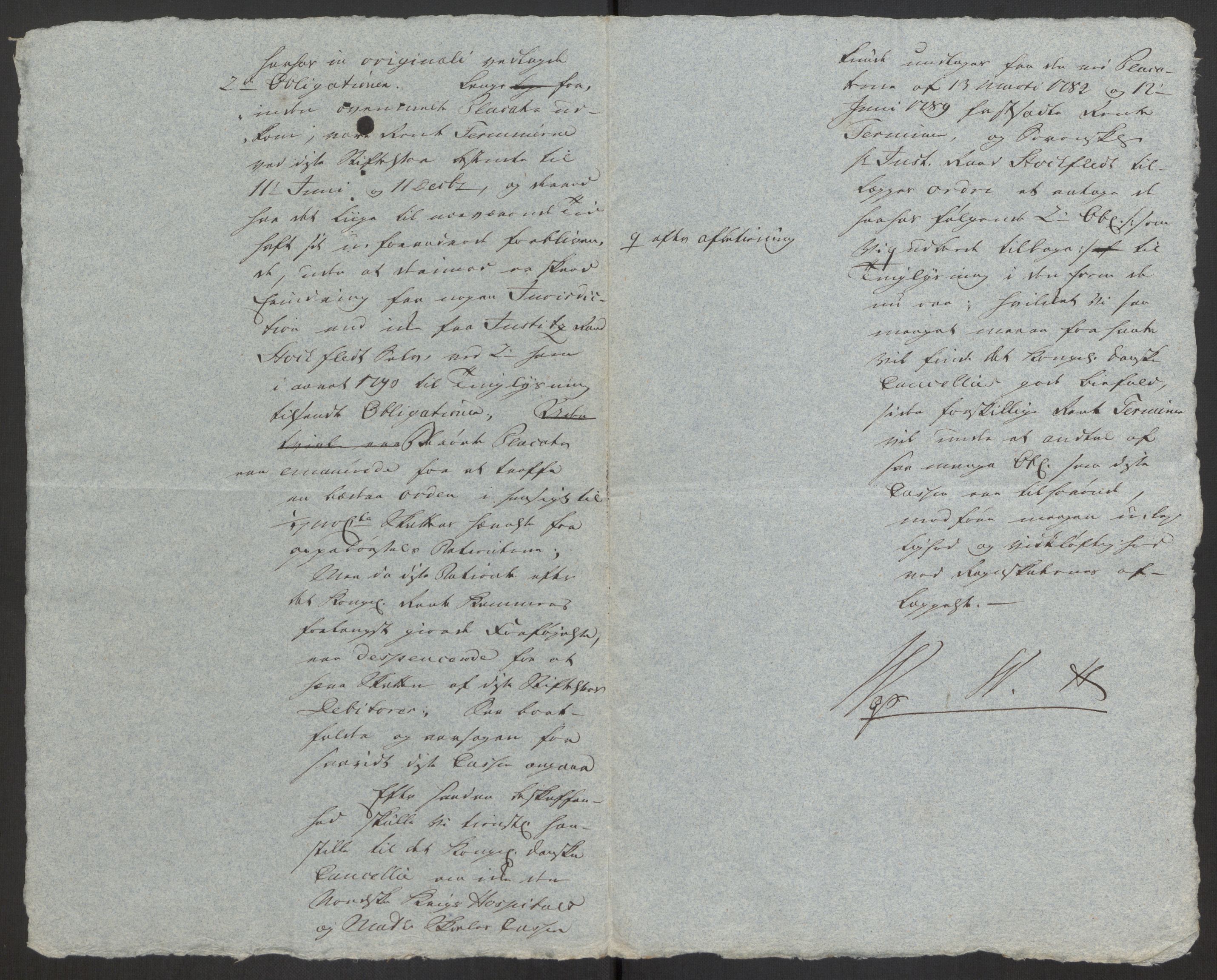 Forsvaret, Den norske kvesthuskasse/krigshospitalkasse, AV/RA-RAFA-1887/F/Fa/L0008: Konsepter, 1790-1793, s. 1049