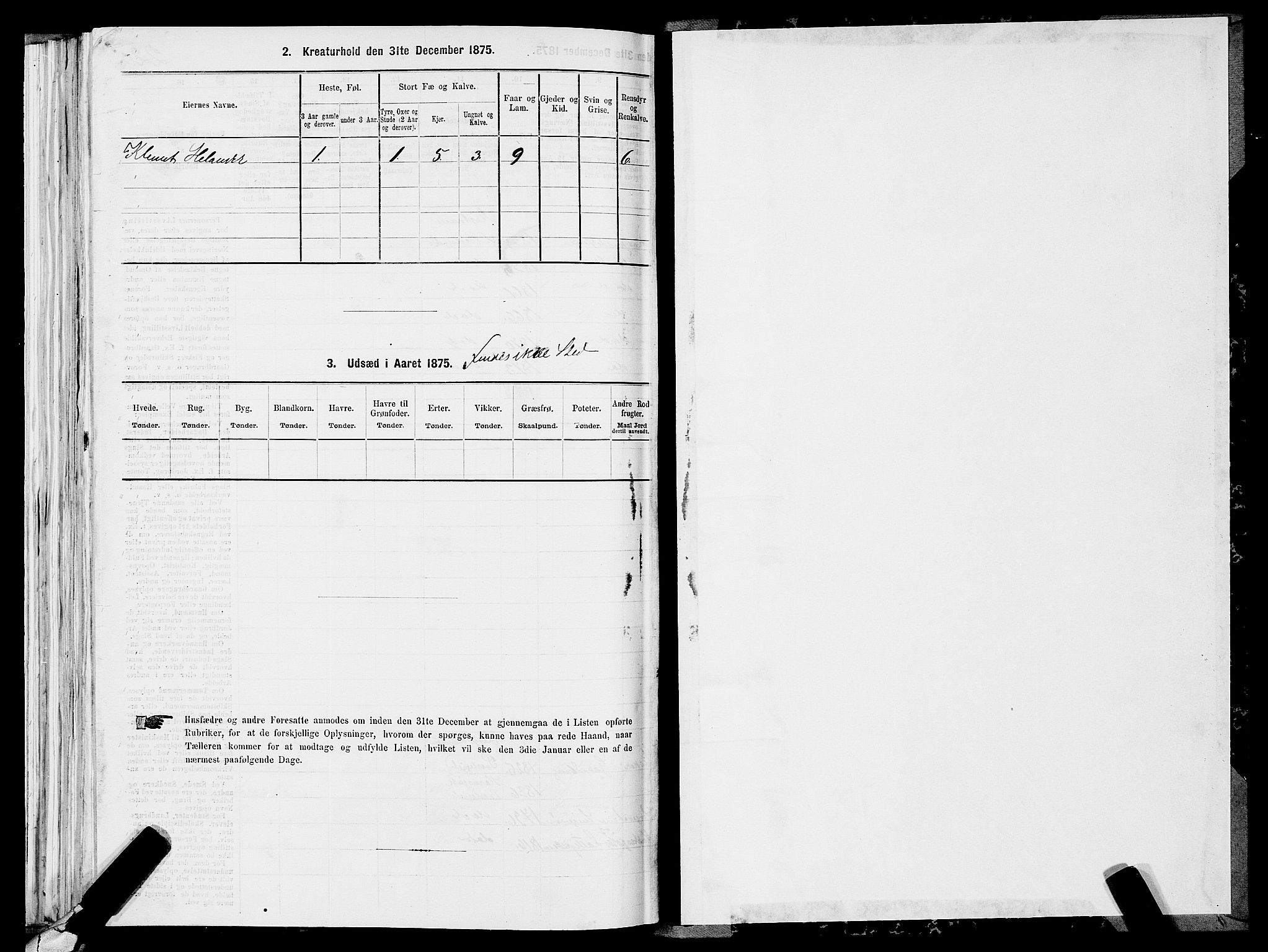 SATØ, Folketelling 1875 for 2020P Kistrand prestegjeld, 1875